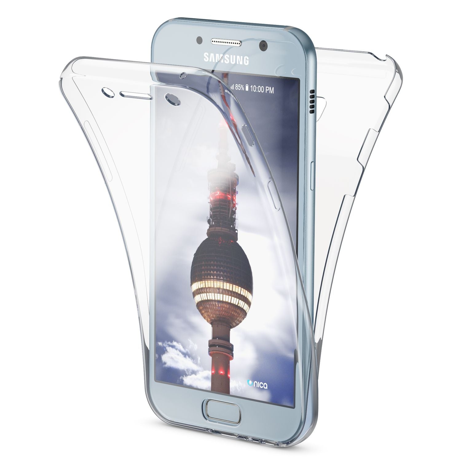 Samsung Galaxy A5 2017 Hülle 360 Handyhülle von NALIA, Full Cover Rundum TPU Case Transparent NALIA