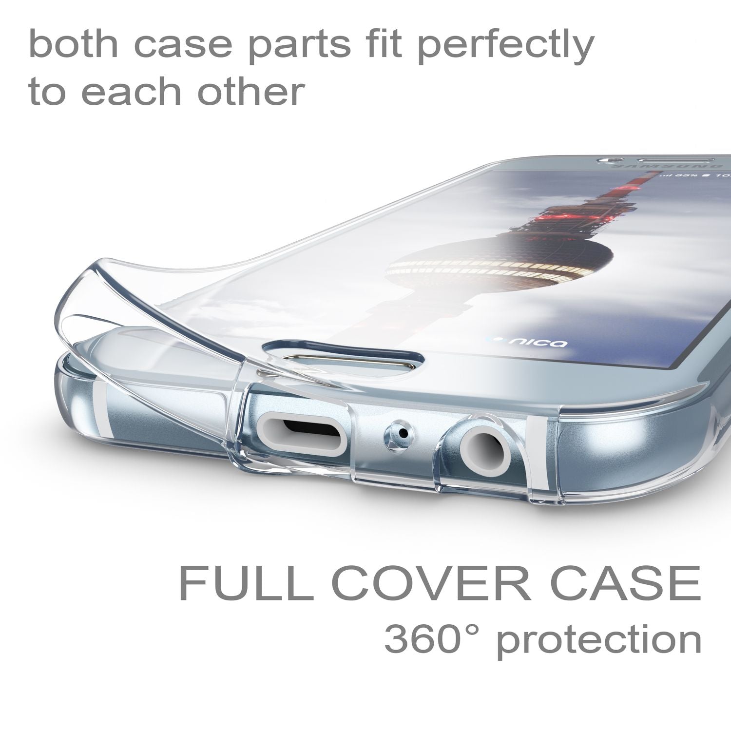 Samsung Galaxy A5 2017 Hülle 360 Handyhülle von NALIA, Full Cover Rundum TPU Case Transparent NALIA