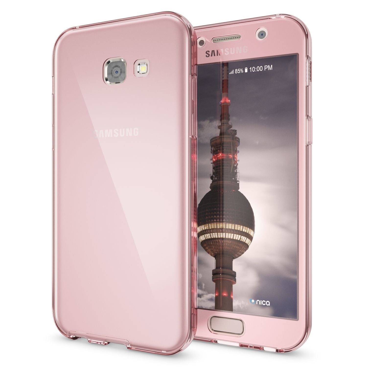 Samsung Galaxy A5 2017 Hülle 360 Handyhülle von NALIA, Full Cover Rundum TPU Case Rose Gold NALIA
