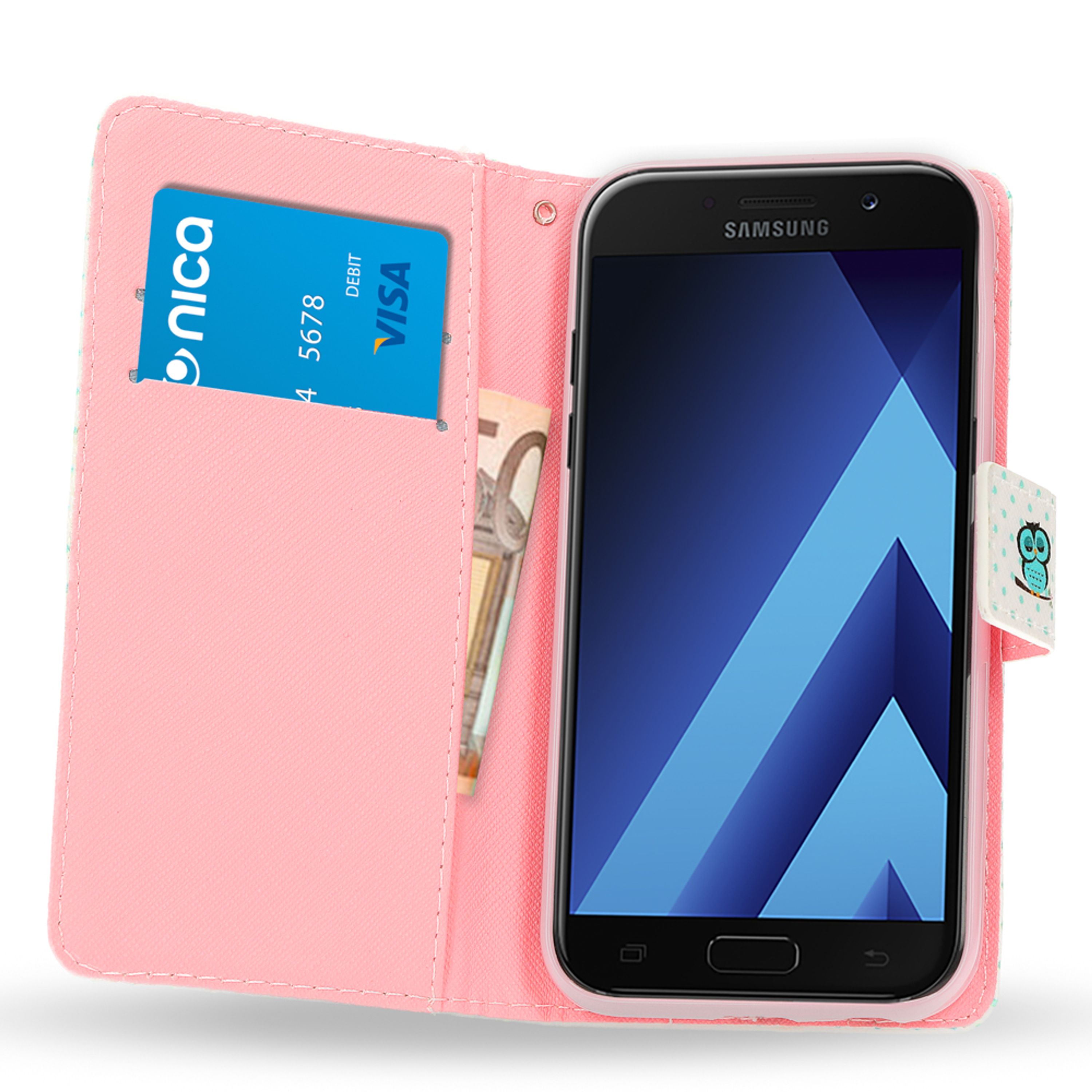 Samsung Galaxy A5 2017 Flipcase von NALIA, Kunstleder Book Case Etui Flipcase NALIA