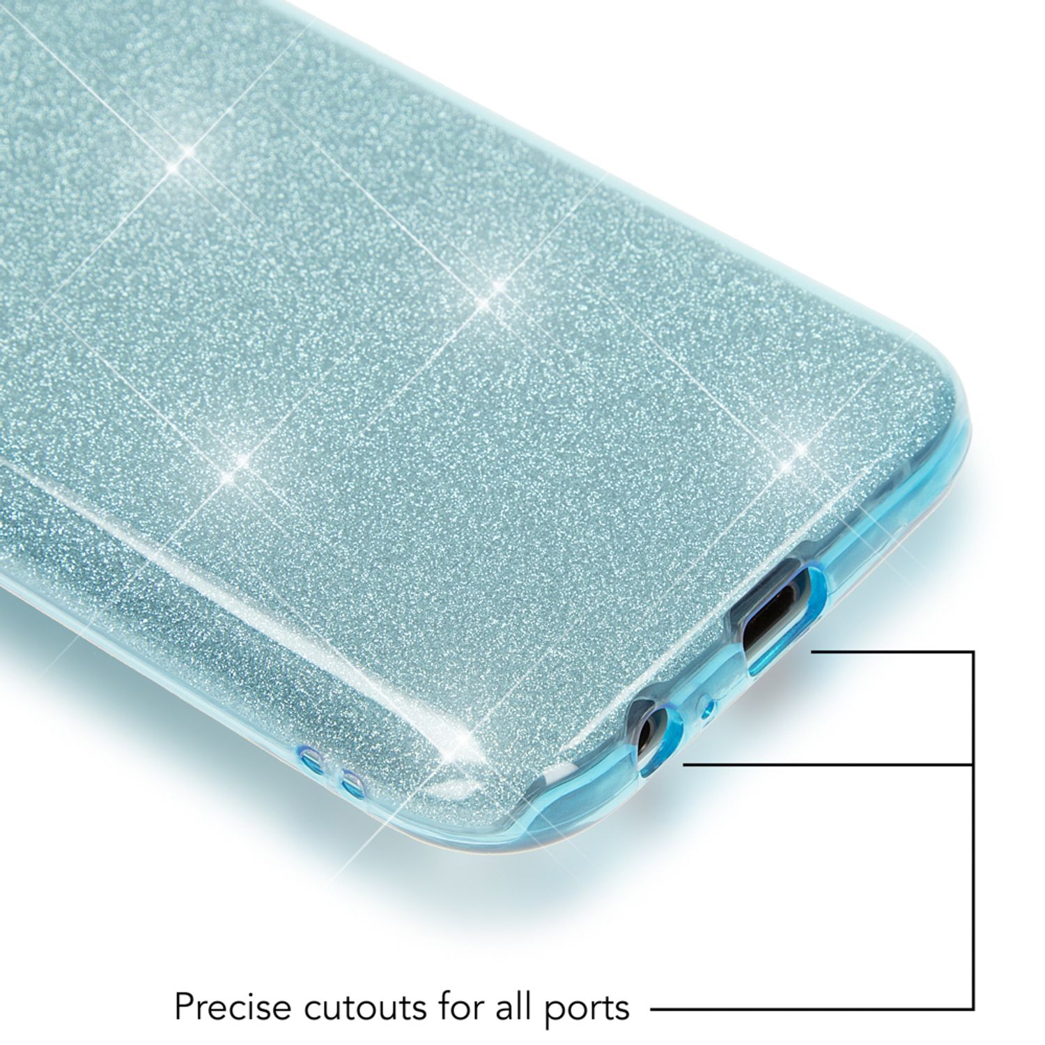Samsung Galaxy A5 2017 Handy Hülle von NALIA, Glitzer Silikon Cover Case Schutz Türkis NALIA Protective Hülle
