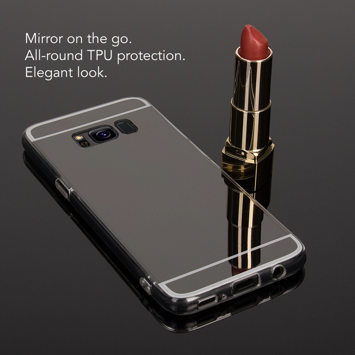 Samsung Galaxy S8 Spiegel Hülle von NALIA, Mirror Case Dünne Silikon Handyhülle Rose Gold NALIA