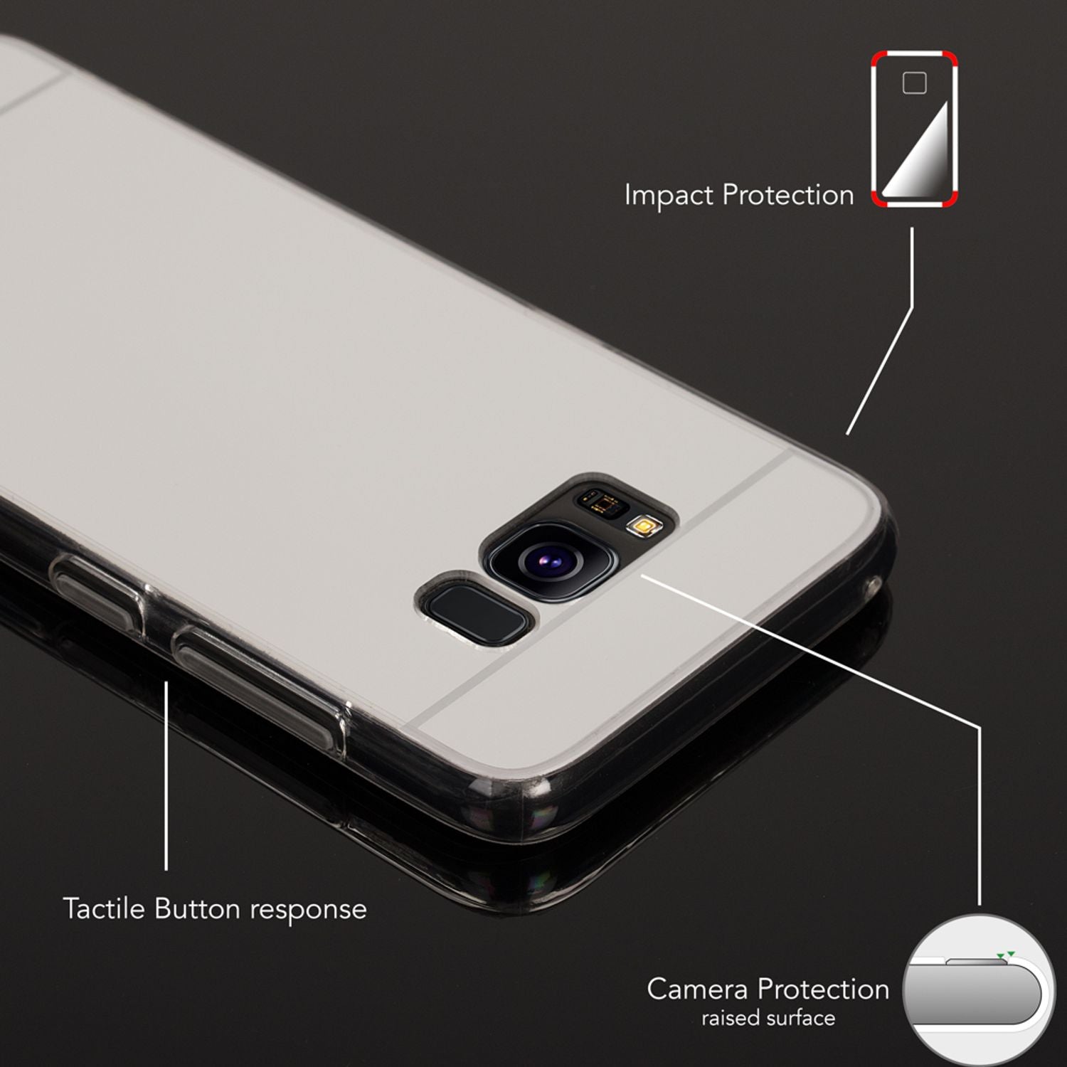Samsung Galaxy S8 Spiegel Hülle von NALIA, Mirror Case Dünne Silikon Handyhülle NALIA