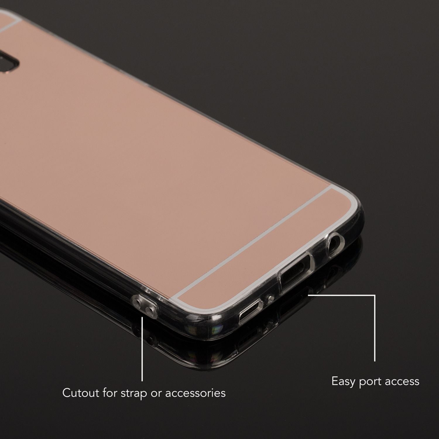 Samsung Galaxy S8 Spiegel Hülle von NALIA, Mirror Case Dünne Silikon Handyhülle Rose Gold NALIA