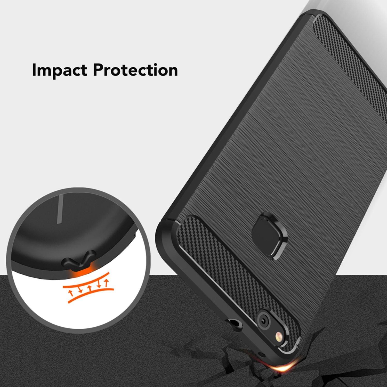 Huawei P10 Lite Hülle Handyhülle von NALIA, Dünnes Silikon TPU Cover Case Bumper Schwarz NALIA Protective Hülle