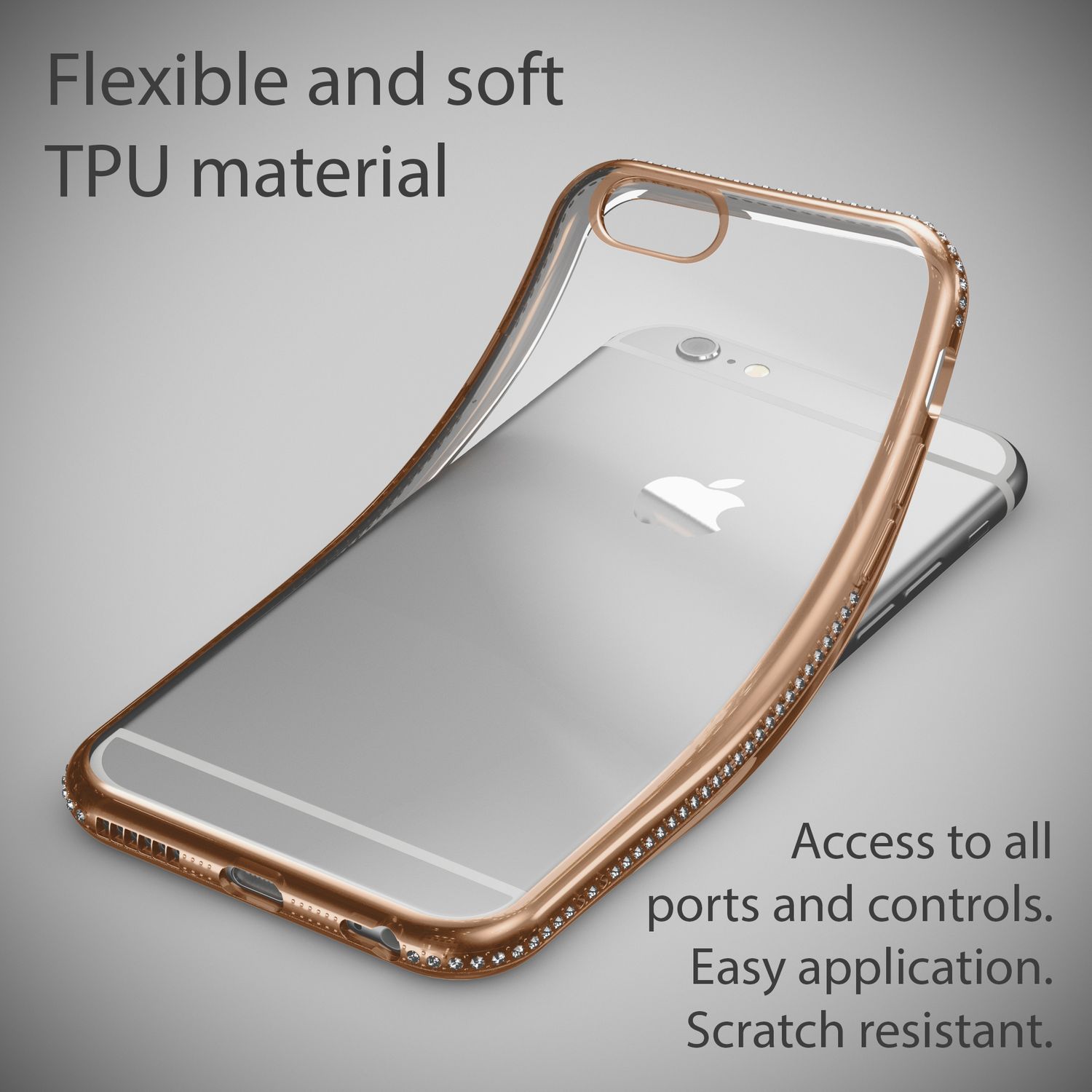 iPhone 6 6S Handy Hülle von NALIA, Silikon Strass Bumper Glitter Rand Case Cover NALIA