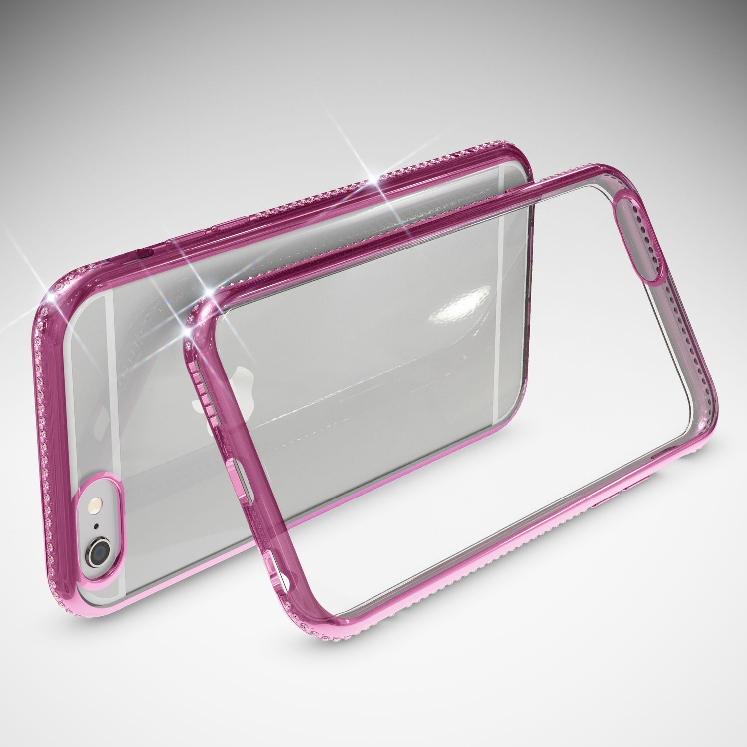 iPhone 6 6S Handy Hülle von NALIA, Silikon Strass Bumper Glitter Rand Case Cover NALIA
