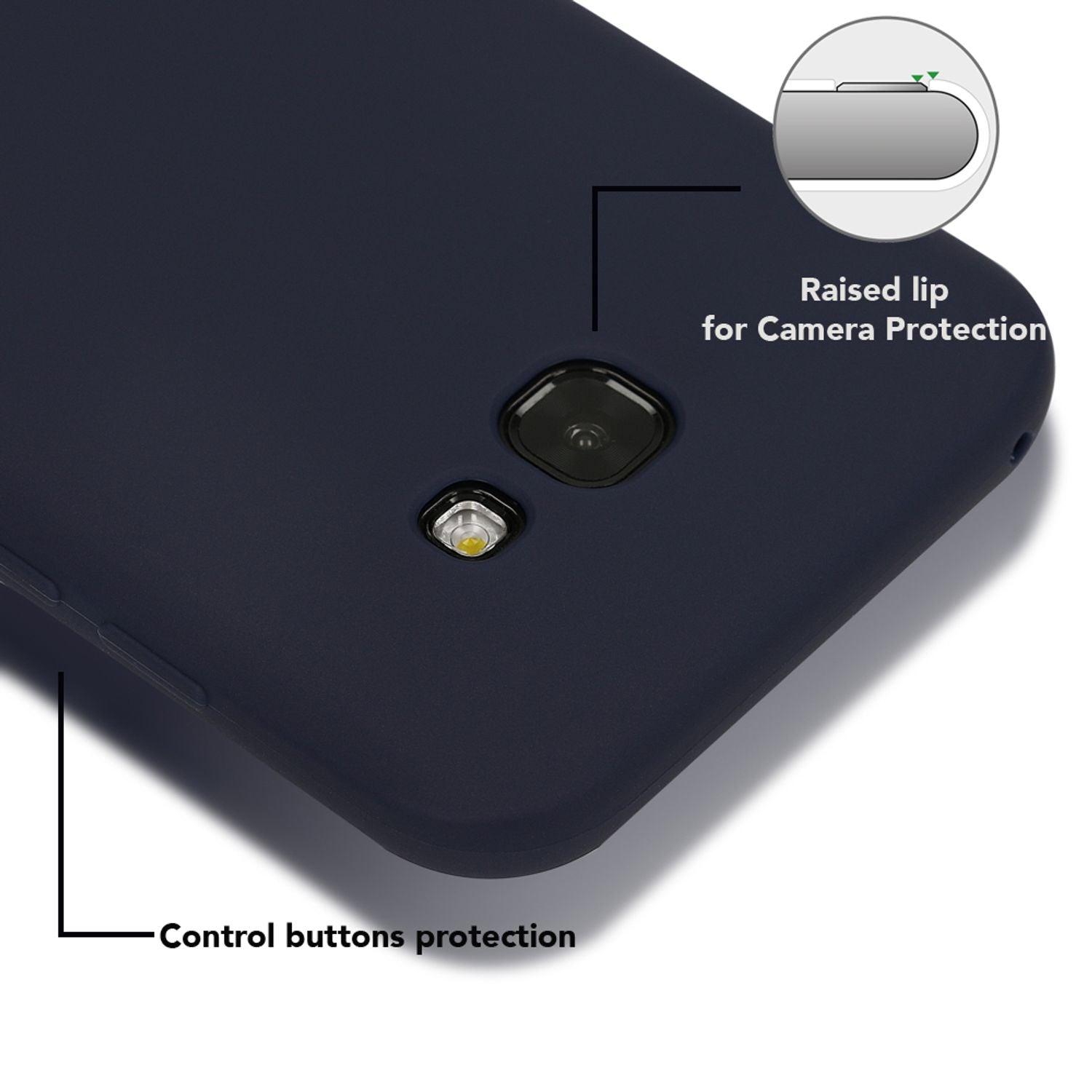 Samsung Galaxy A5 2017 Handy Hülle von NALIA, Silikon Case Cover Schutz Tasche Schwarz NALIA