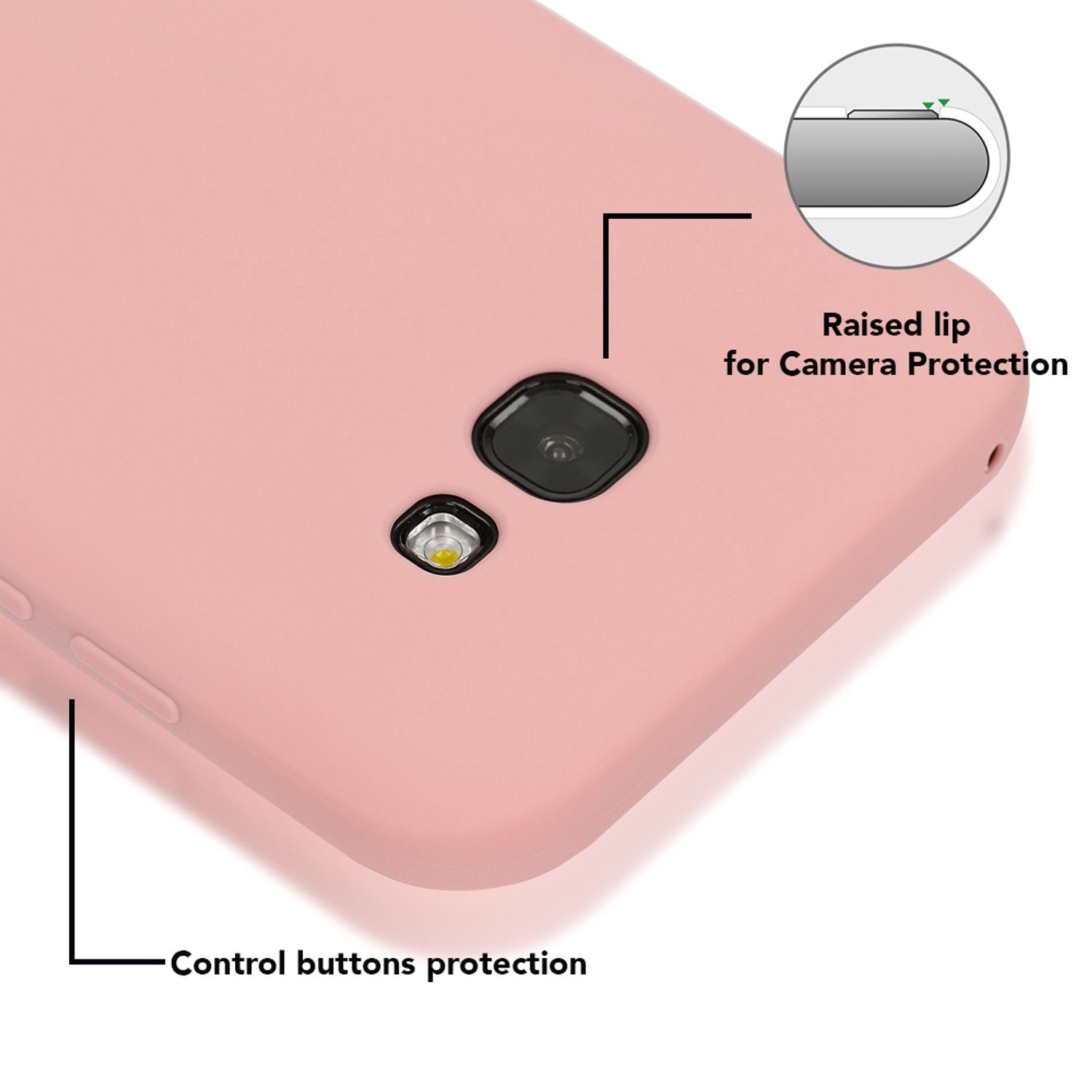 Samsung Galaxy A5 2017 Handy Hülle von NALIA, Silikon Case Cover Schutz Tasche Schwarz NALIA