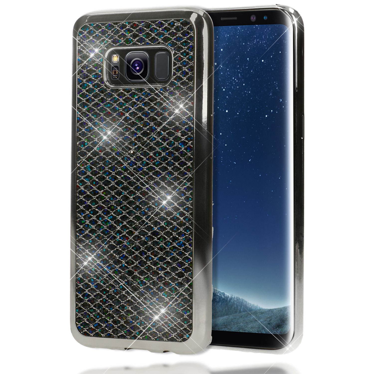 Samsung Galaxy S8 Plus Glitzer Handy Hülle von NALIA, Glitter Cover Bling Case