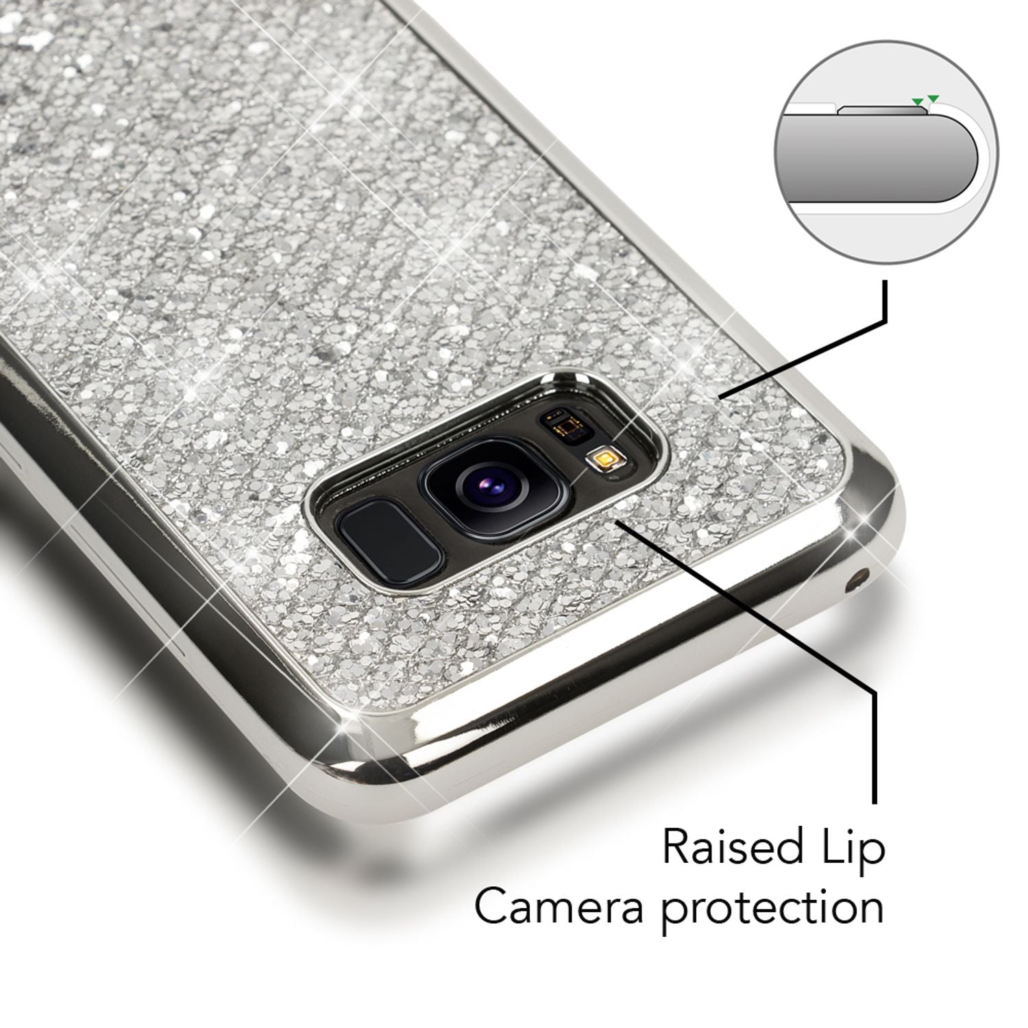 Samsung Galaxy S8 Plus Glitzer Handy Hülle von NALIA, Glitter Cover Bling Case Rot NALIA