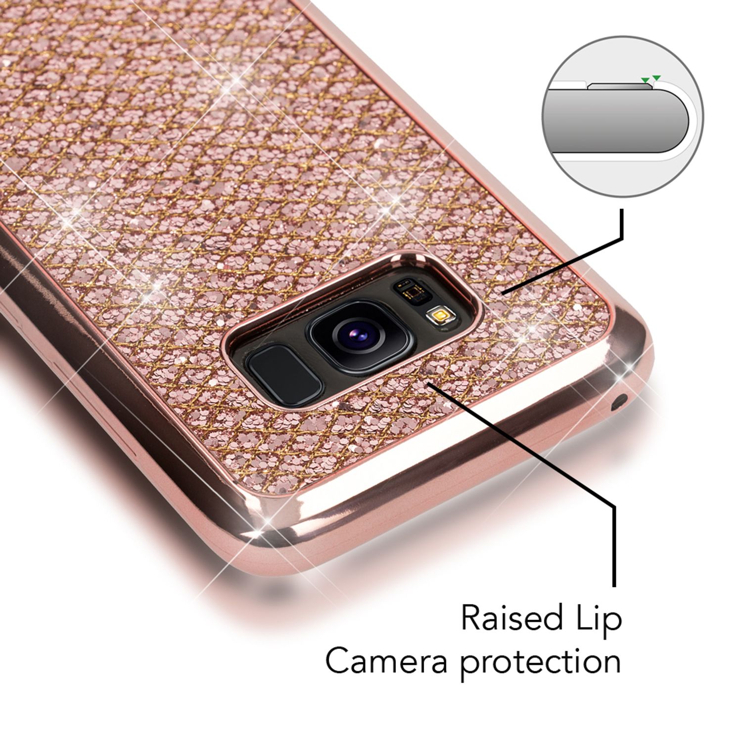 Samsung Galaxy S8 Plus Glitzer Handy Hülle von NALIA, Glitter Cover Bling Case Rot NALIA