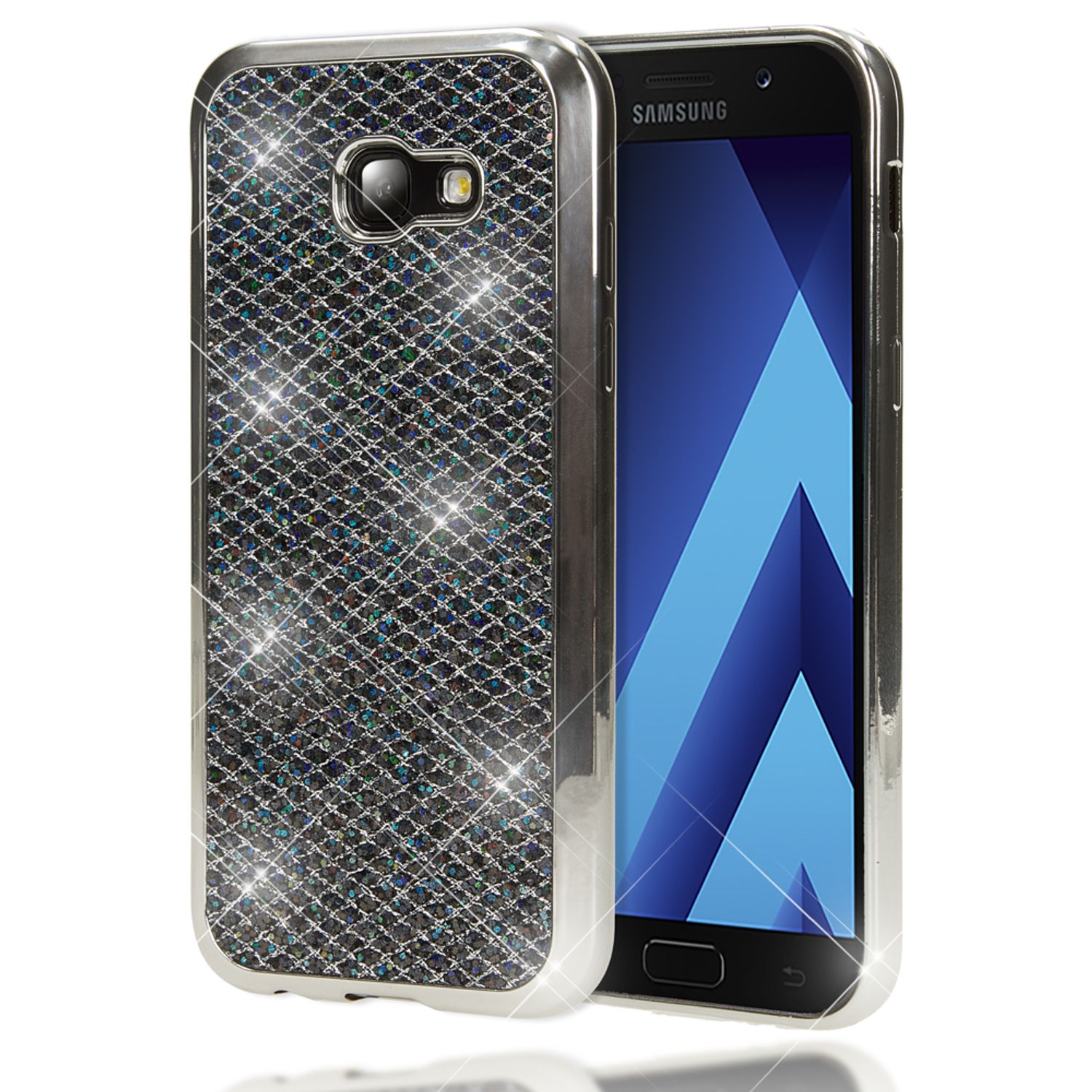 Samsung Galaxy A5 2017 Hülle Handyhülle von NALIA, Glitzer Glitter Schutzhülle Schwarz NALIA