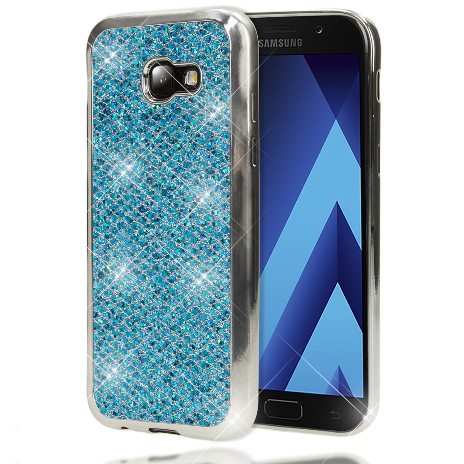 Samsung Galaxy A5 2017 Hülle Handyhülle von NALIA, Glitzer Glitter Schutzhülle Blau NALIA