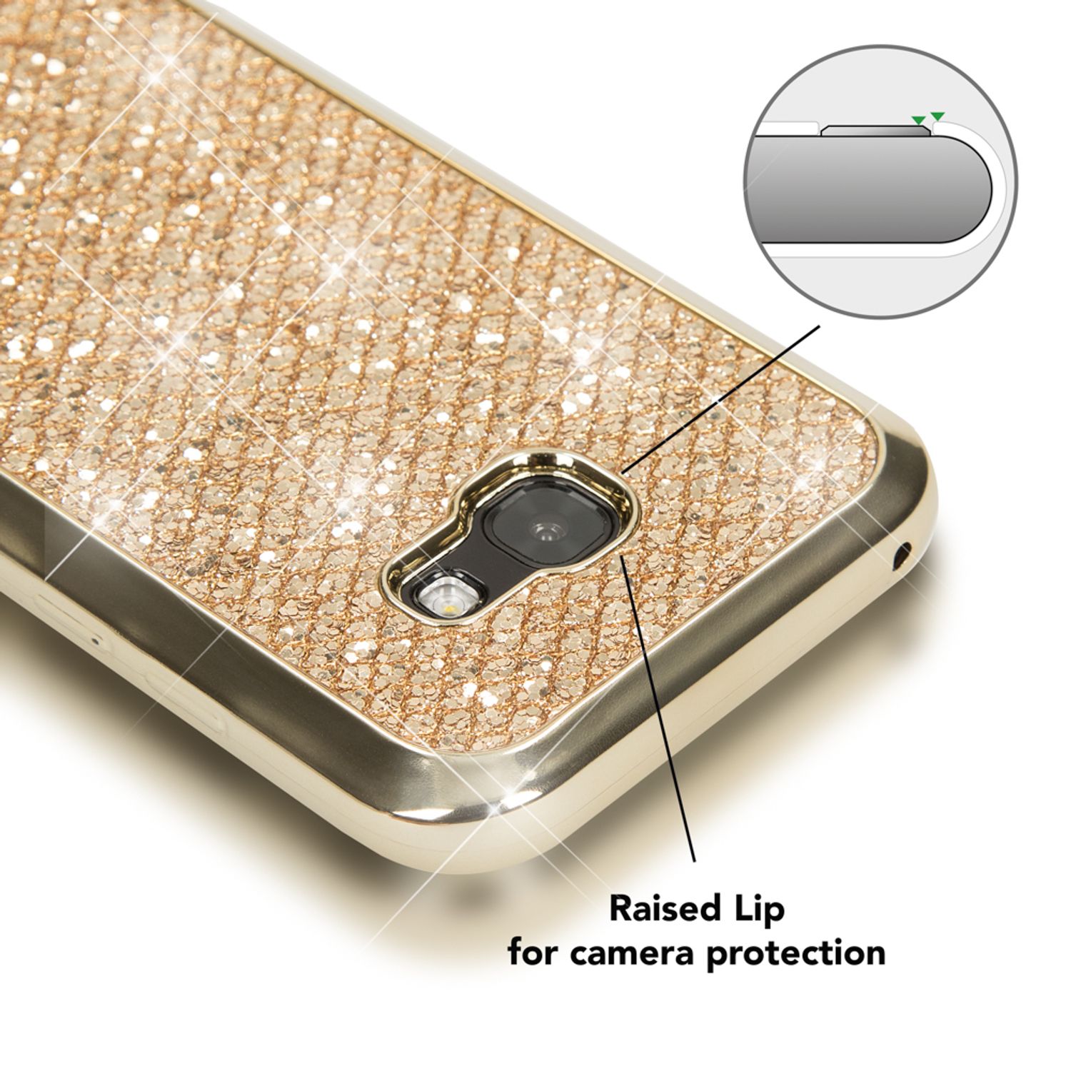 Samsung Galaxy A5 2017 Hülle Handyhülle von NALIA, Glitzer Glitter Schutzhülle Silber NALIA