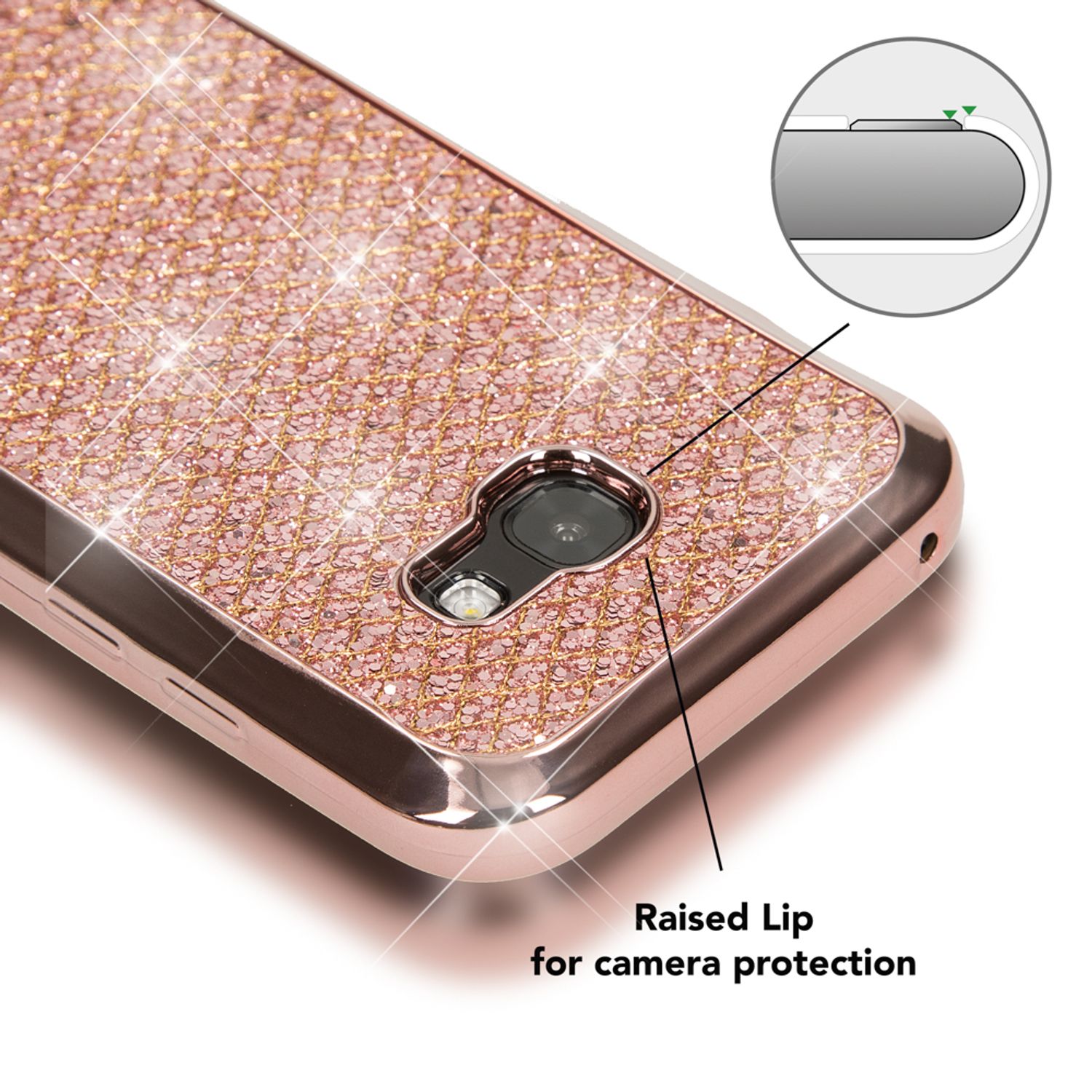 Samsung Galaxy A5 2017 Hülle Handyhülle von NALIA, Glitzer Glitter Schutzhülle Silber NALIA