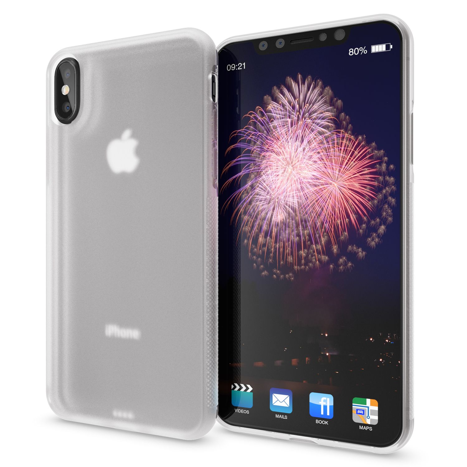 NALIA Hülle für Apple iPhone X XS, Anti Slip Case Schutz Cover Silikon Etui Matt Transparent NALIA