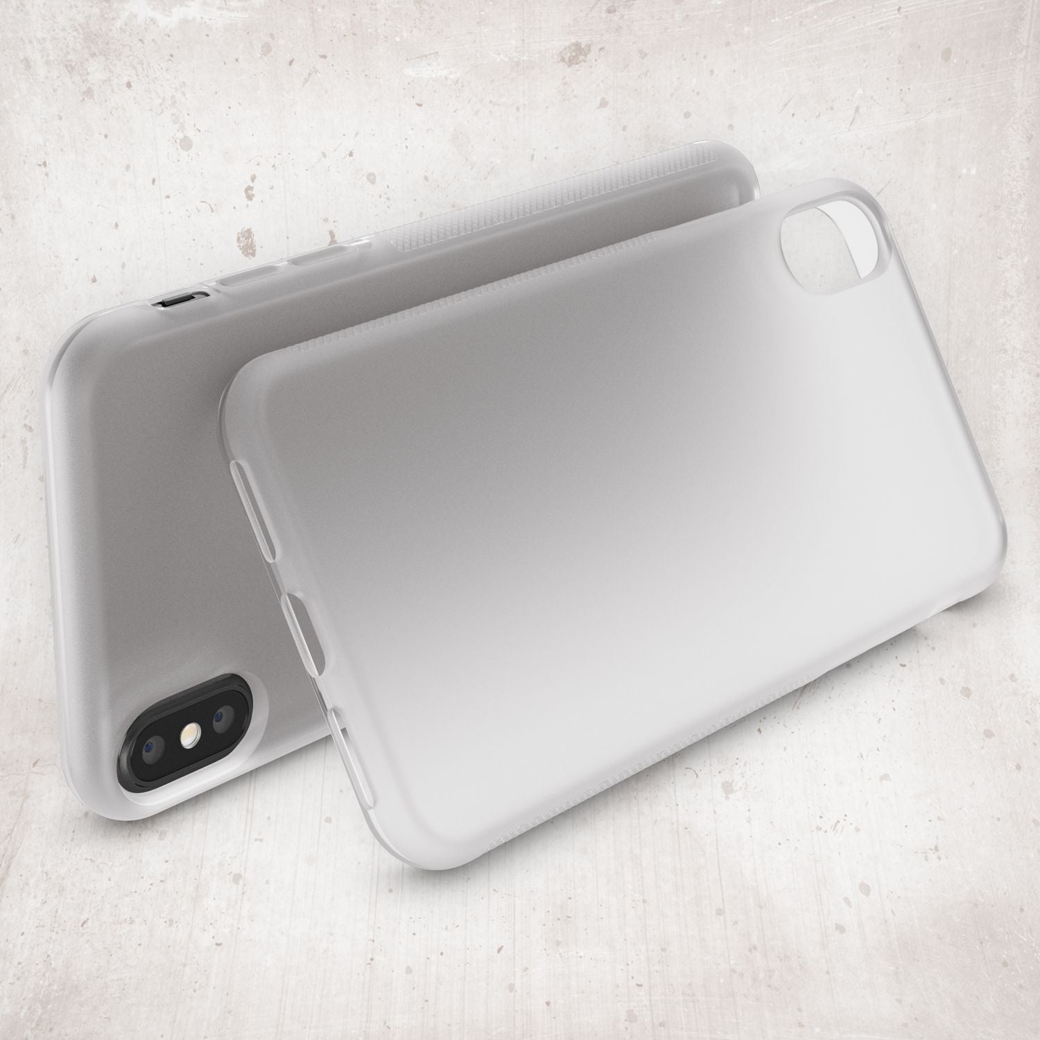 NALIA Hülle für Apple iPhone X XS, Anti Slip Case Schutz Cover Silikon Etui Matt Transparent NALIA