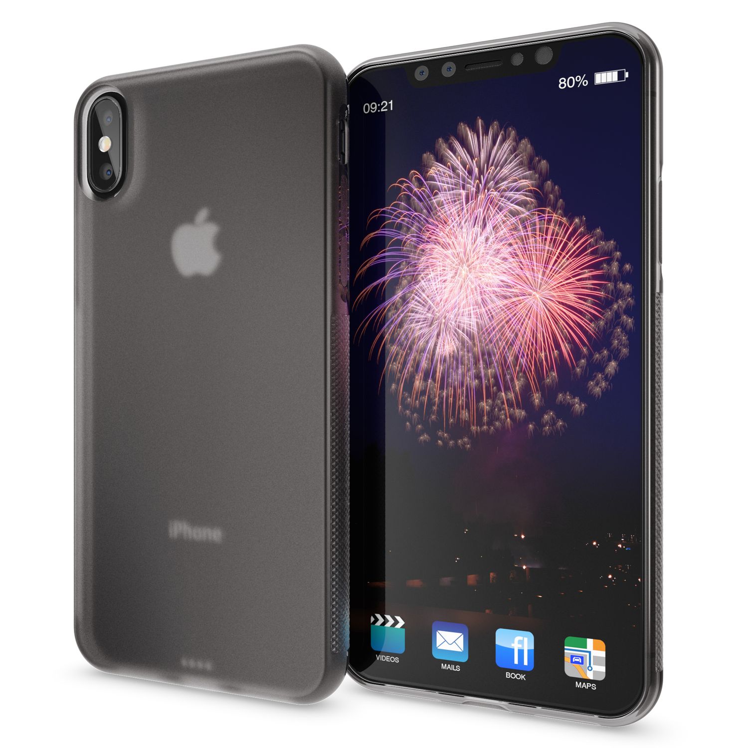 NALIA Hülle für Apple iPhone X XS, Anti Slip Case Schutz Cover Silikon Etui Matt Grau NALIA