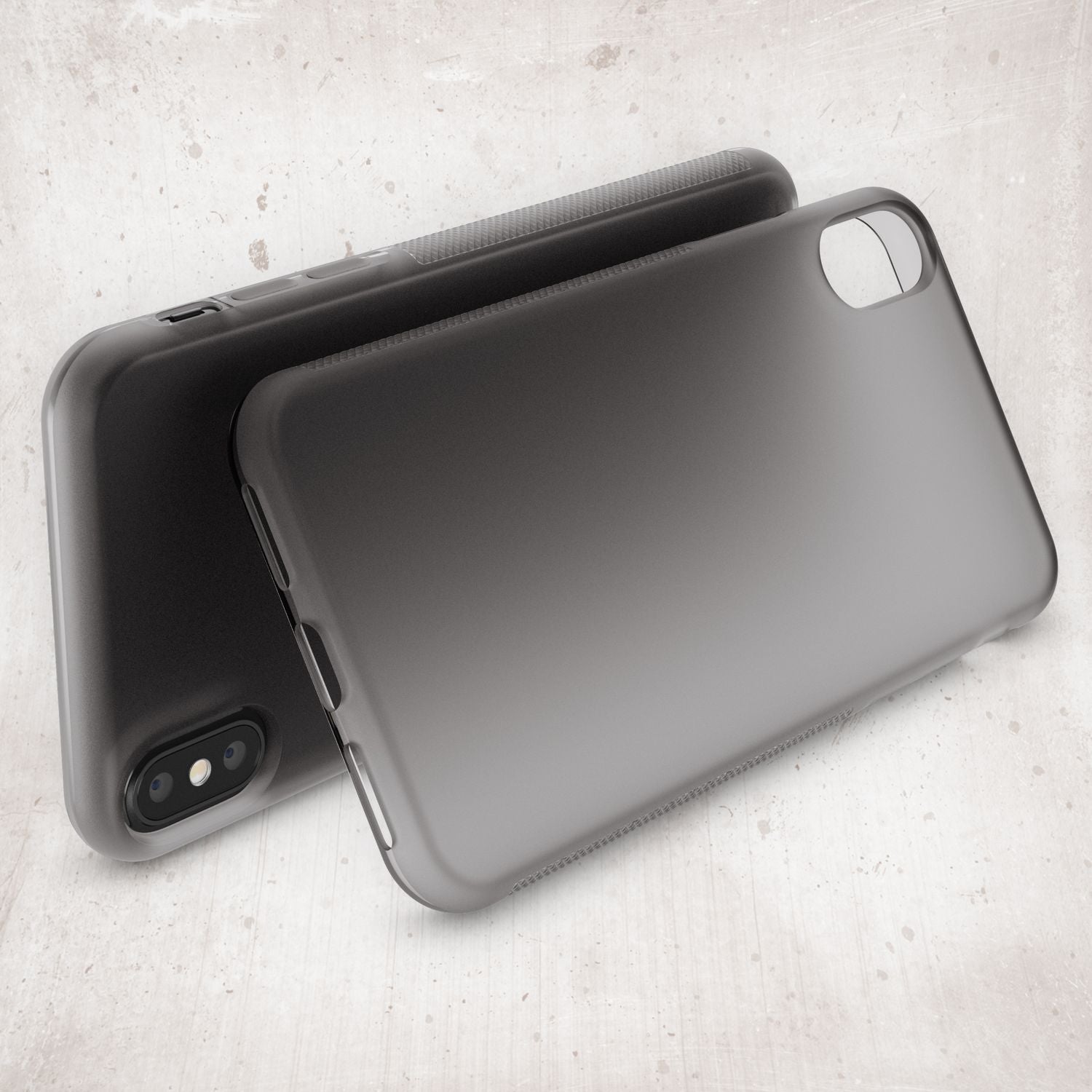 NALIA Hülle für Apple iPhone X XS, Anti Slip Case Schutz Cover Silikon Etui Matt Grau NALIA