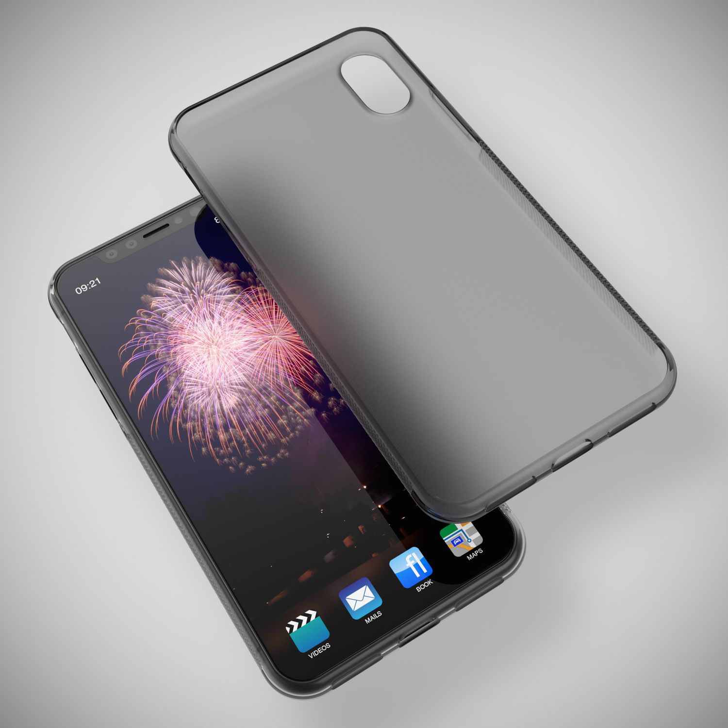 NALIA Hülle für Apple iPhone X XS, Anti Slip Case Schutz Cover Silikon Etui Matt Grau NALIA