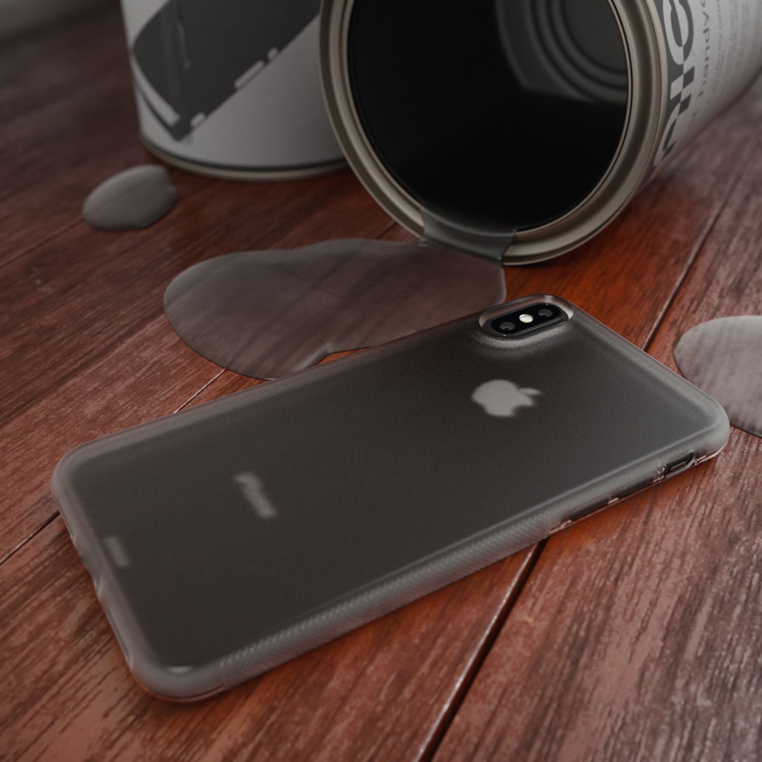 NALIA Hülle für Apple iPhone X XS, Anti Slip Case Schutz Cover Silikon Etui Matt Grau NALIA