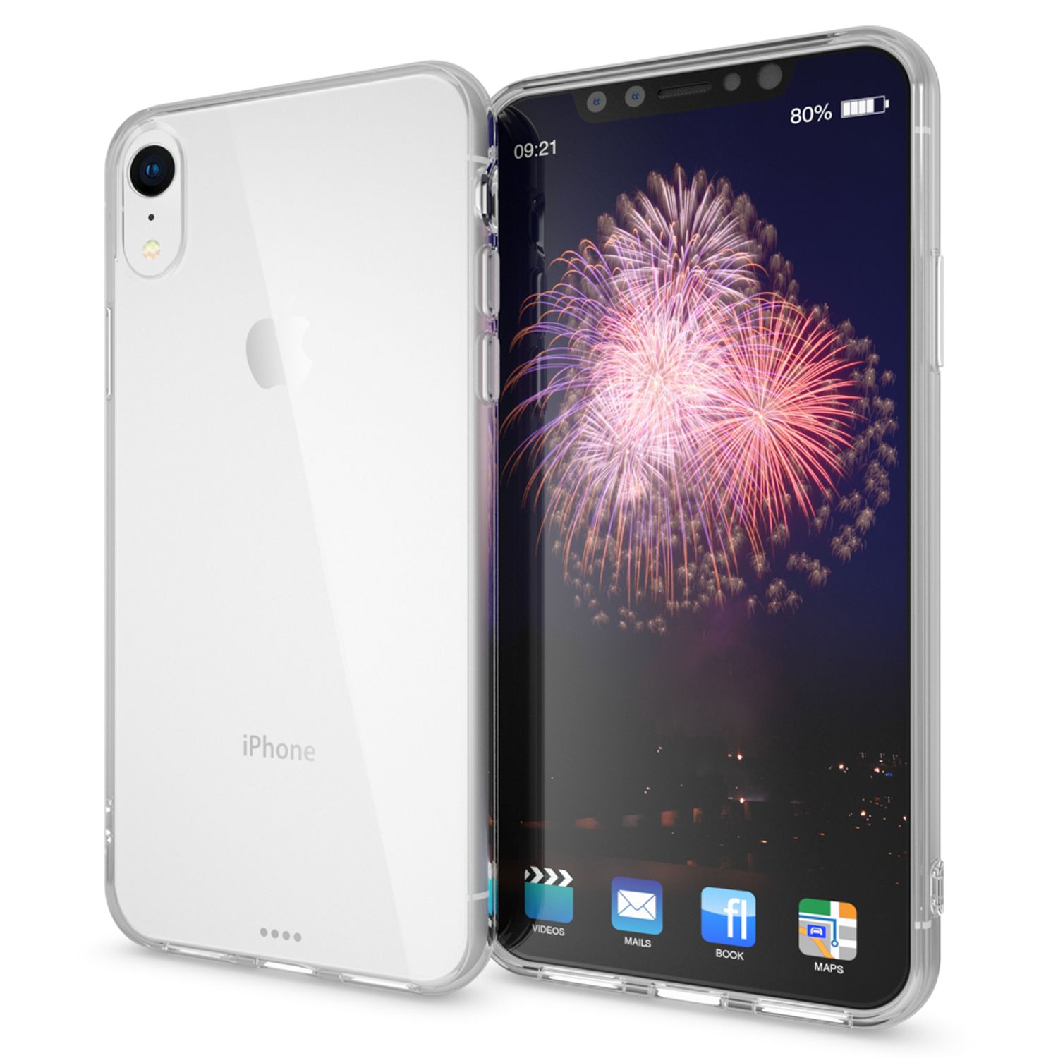 NALIA Handyhülle für iPhone XR, Ultra-Slim Silikon Case Cover Crystal Clear Etui Transparent NALIA