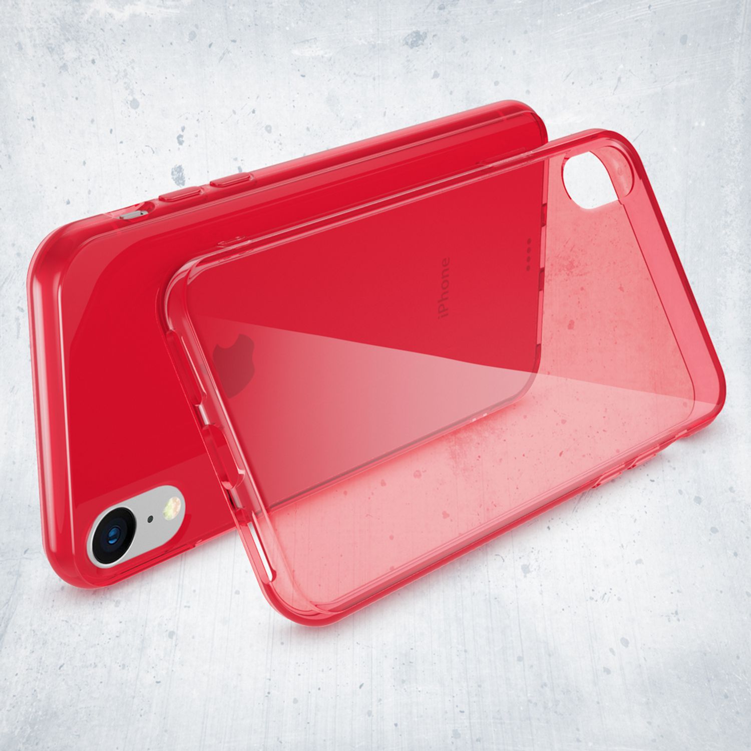 NALIA Handyhülle für iPhone XR, Ultra-Slim Silikon Case Cover Crystal Clear Etui Grau NALIA