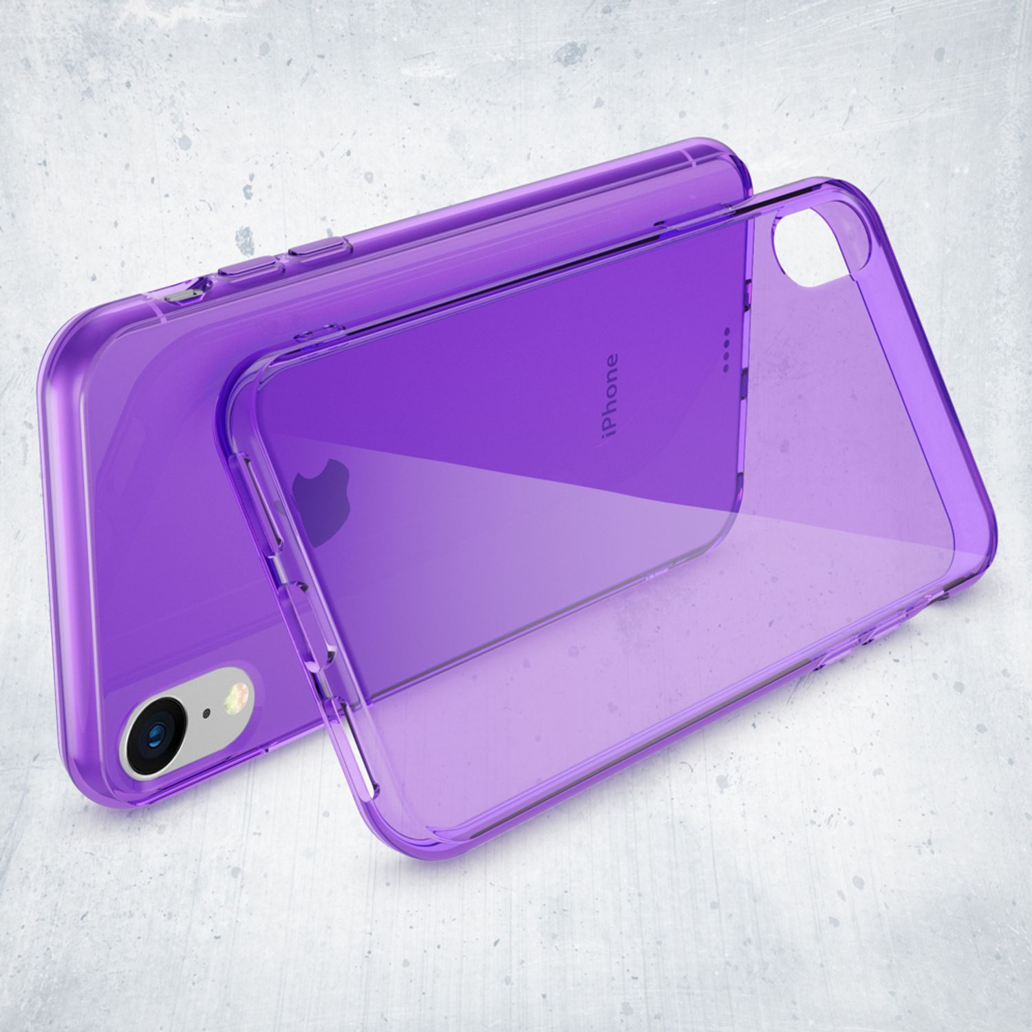 NALIA Handyhülle für iPhone XR, Ultra-Slim Silikon Case Cover Crystal Clear Etui Grau NALIA