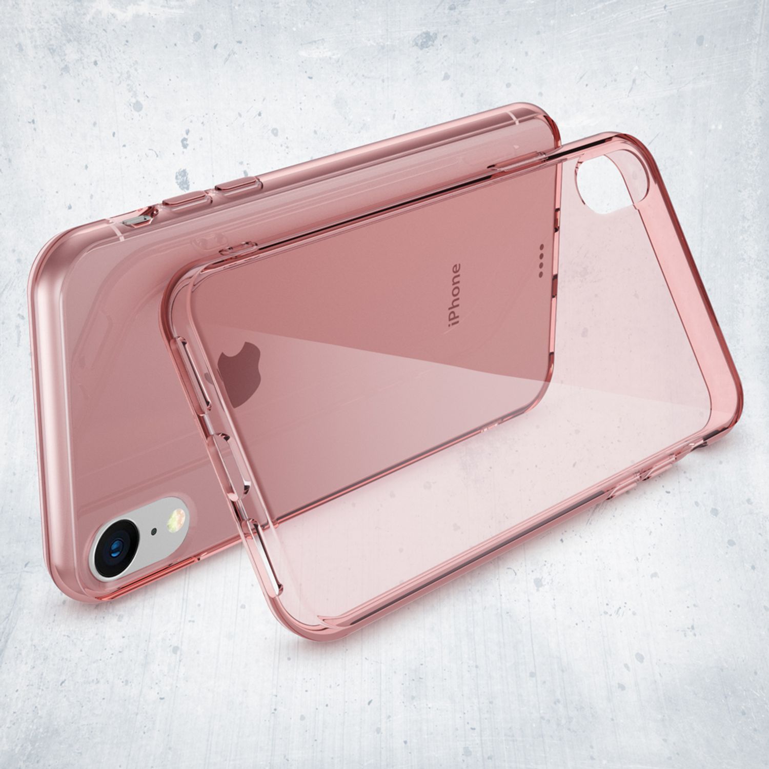 NALIA Handyhülle für iPhone XR, Ultra-Slim Silikon Case Cover Crystal Clear Etui Grau NALIA