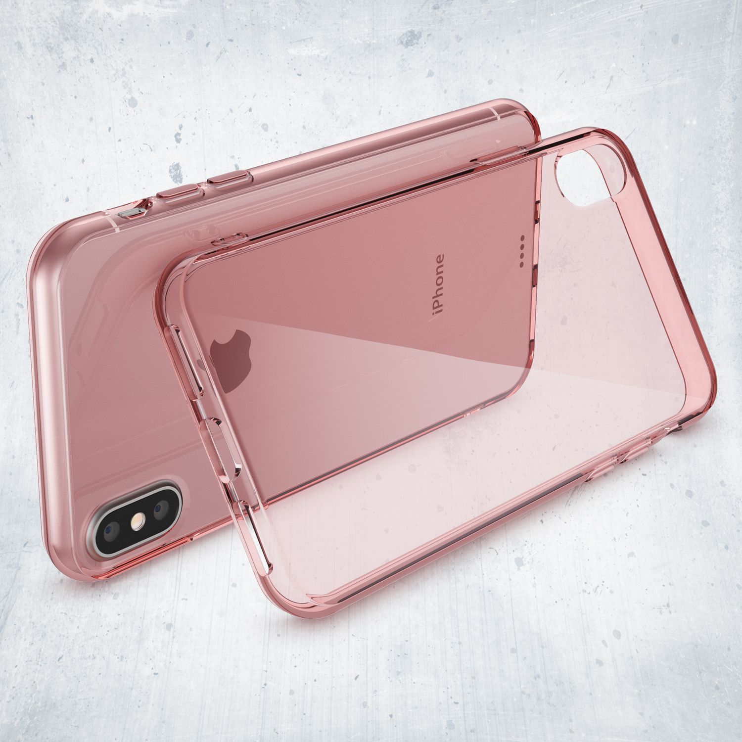 NALIA Hülle für Apple iPhone X XS, Slim Handy Schutz Case Silikon Cover Bumper Transparent NALIA