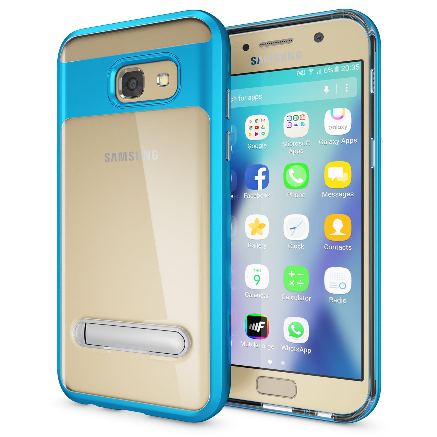 Samsung Galaxy A5 2017 Ständer Handy Hülle von NALIA, TPU Silikon Kickstand Case Blau NALIA
