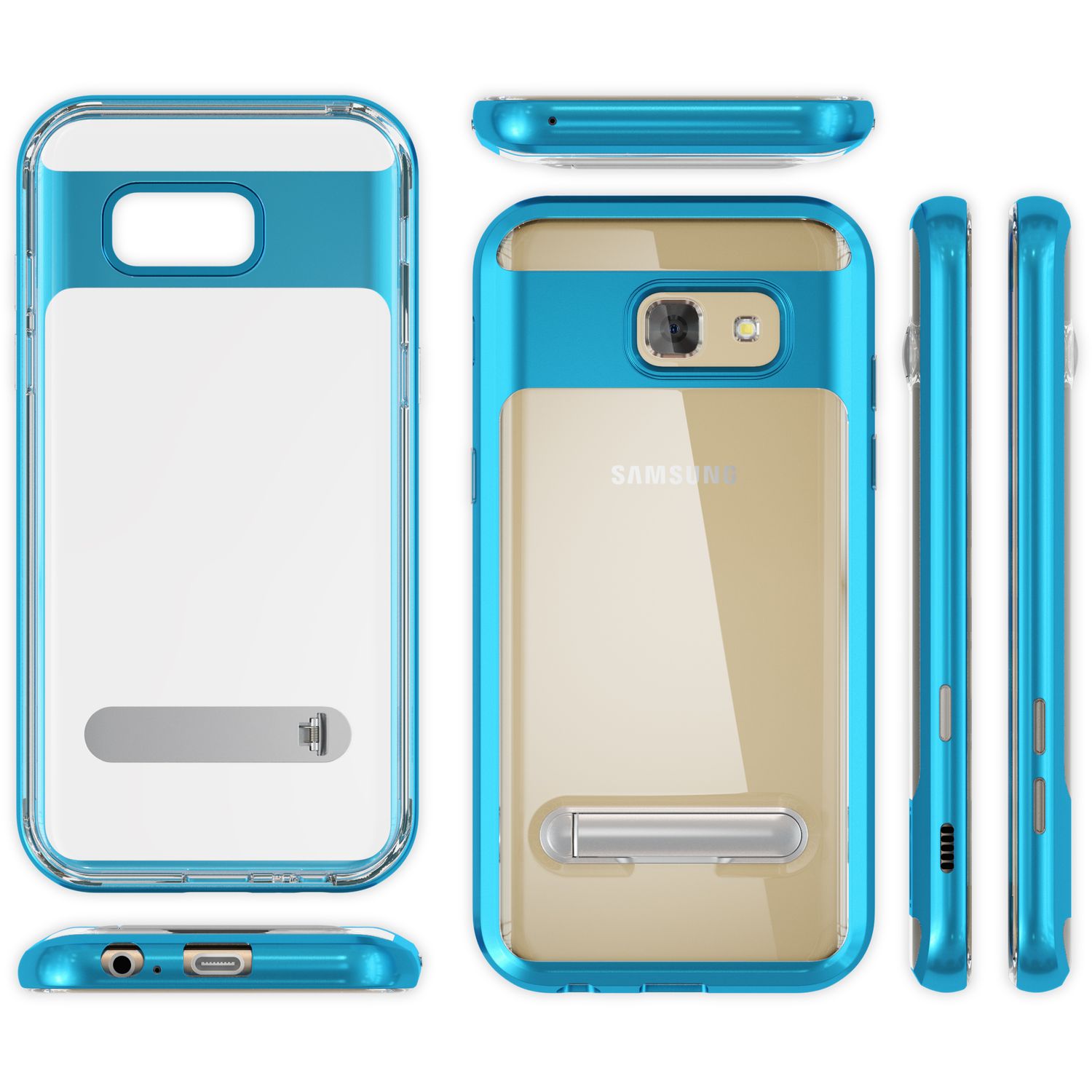 Samsung Galaxy A5 2017 Ständer Handy Hülle von NALIA, TPU Silikon Kickstand Case Blau NALIA