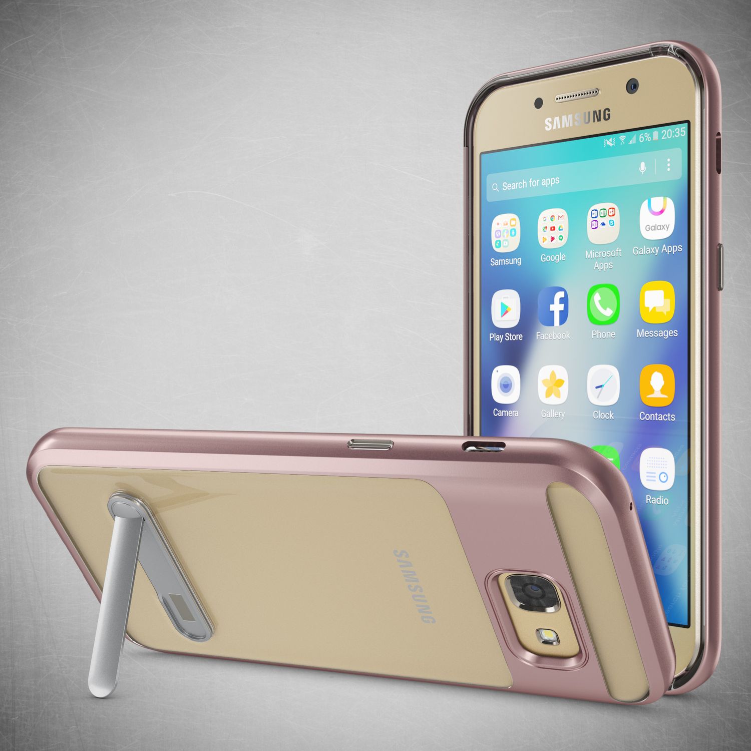 Samsung Galaxy A5 2017 Ständer Handy Hülle von NALIA, TPU Silikon Kickstand Case Rose Gold NALIA