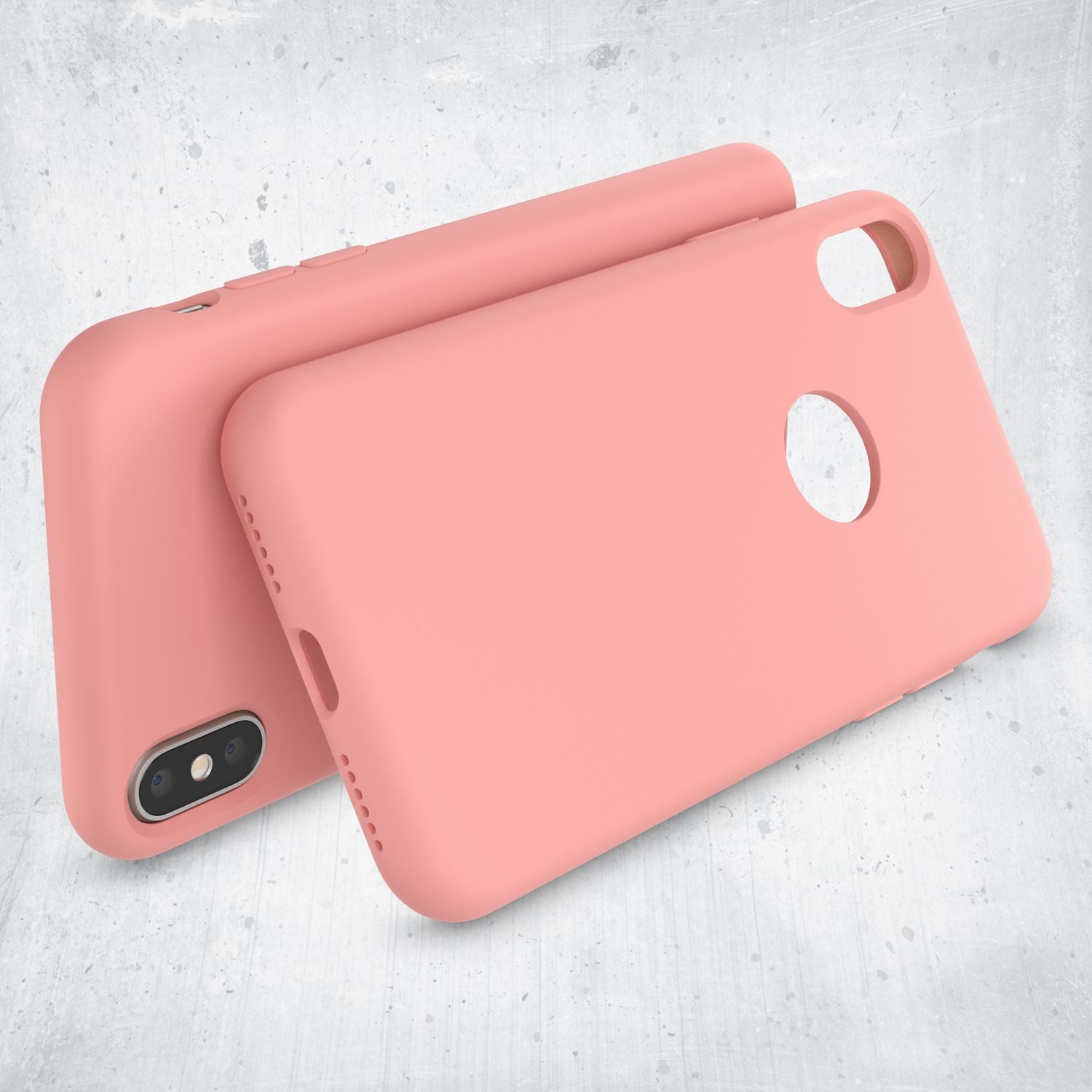 NALIA Hülle für Apple iPhone X, Liquid Silikon Handy Schutz Hard Case Cover Fresh Pink NALIA