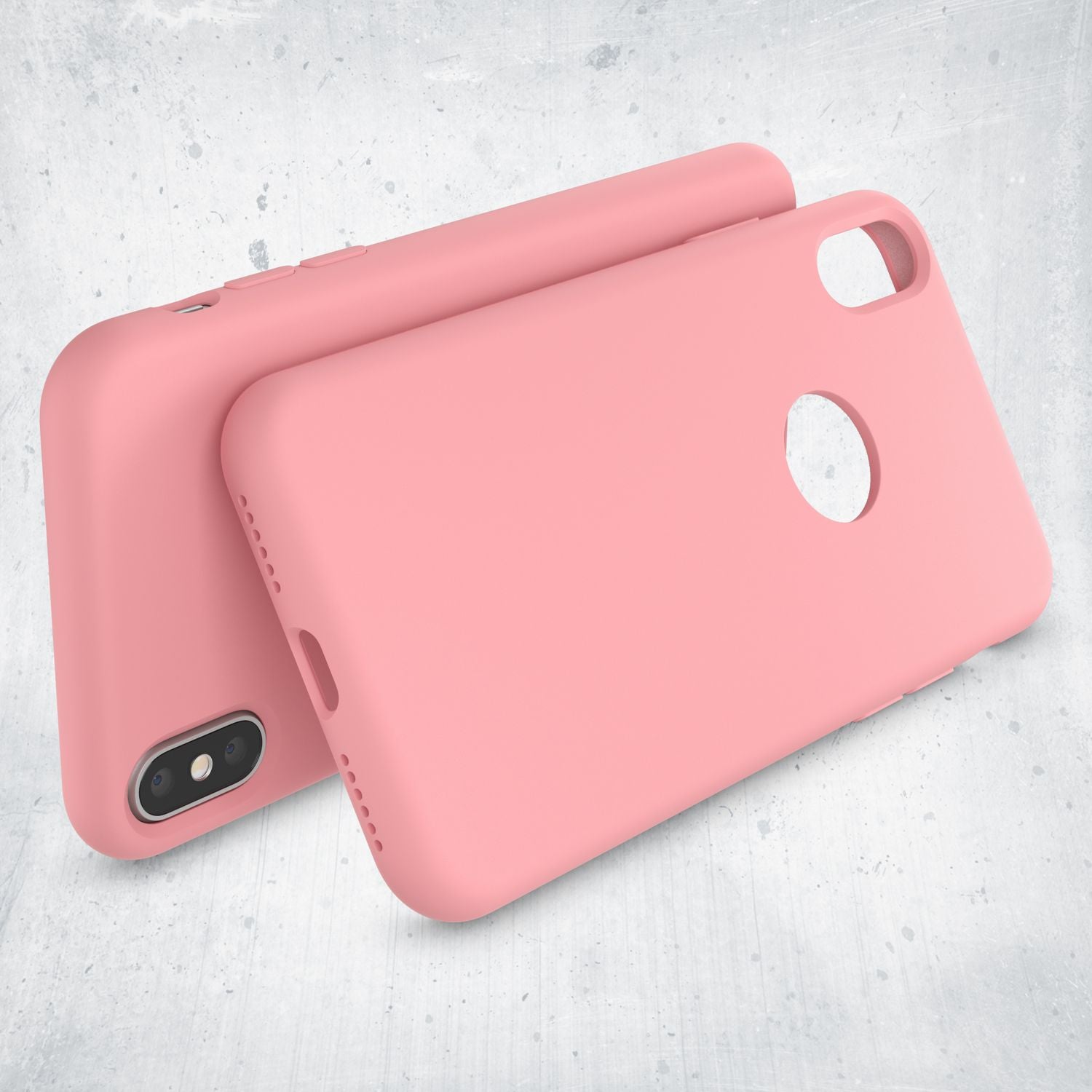 NALIA Hülle für Apple iPhone X, Liquid Silikon Handy Schutz Hard Case Cover Old Pink NALIA