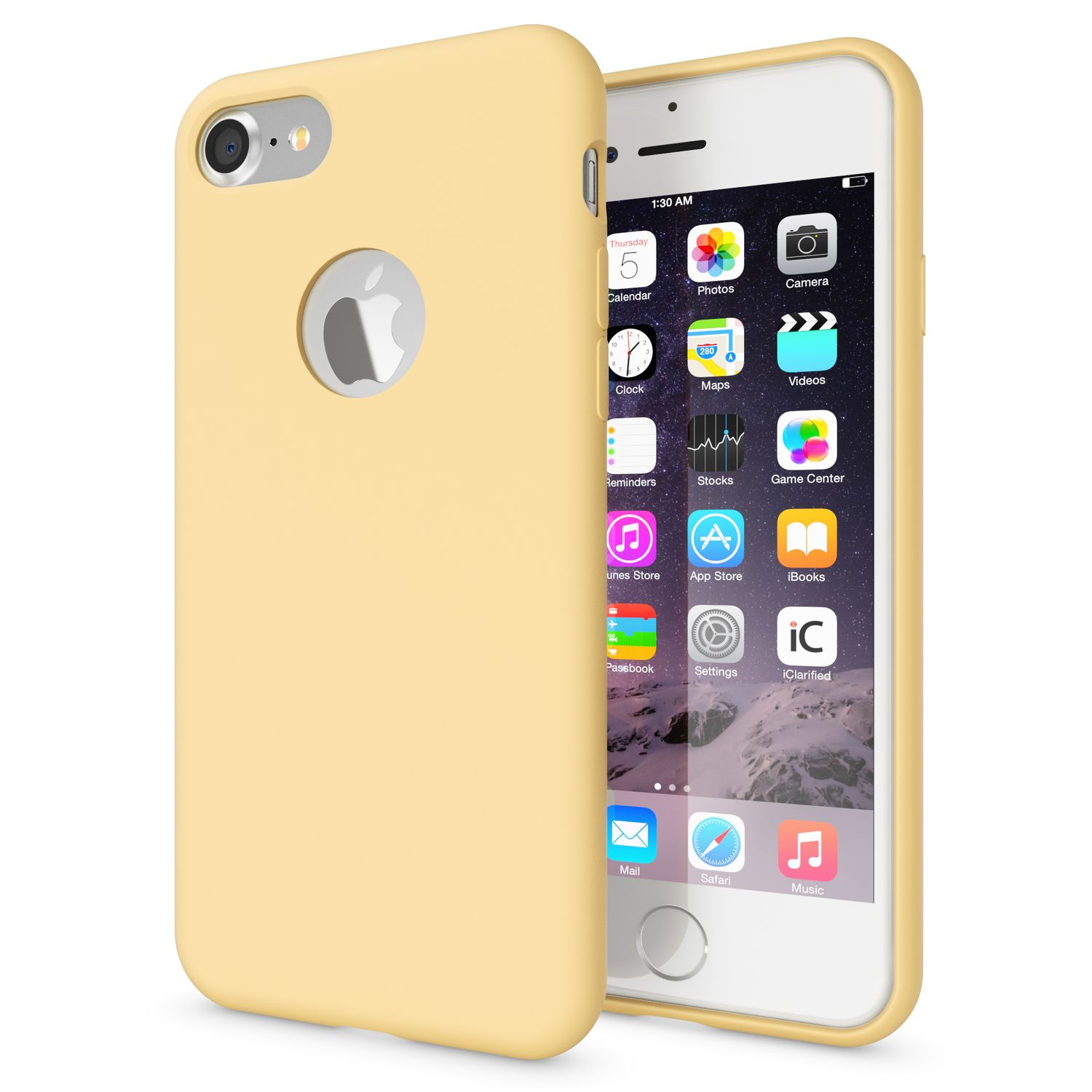 Apple iPhone 7 Liquid Silikon Handy Hülle von NALIA, weiches Hard Cover Case Dünn Fresh Yellow NALIA