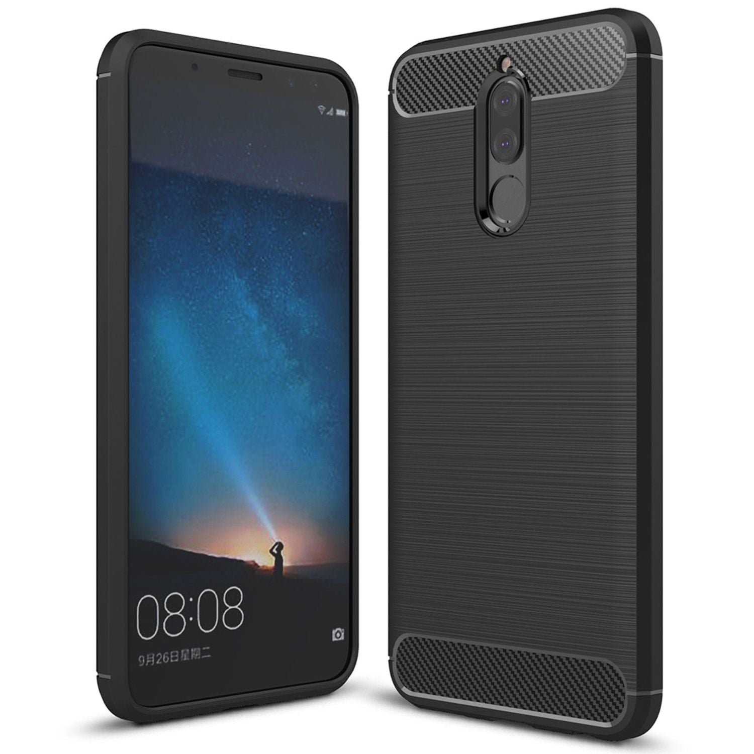 Huawei Mate 10 Lite Handy Hülle von NALIA, Carbon Look Silikon Cover Case Schutz Default Title NALIA Protective Hülle