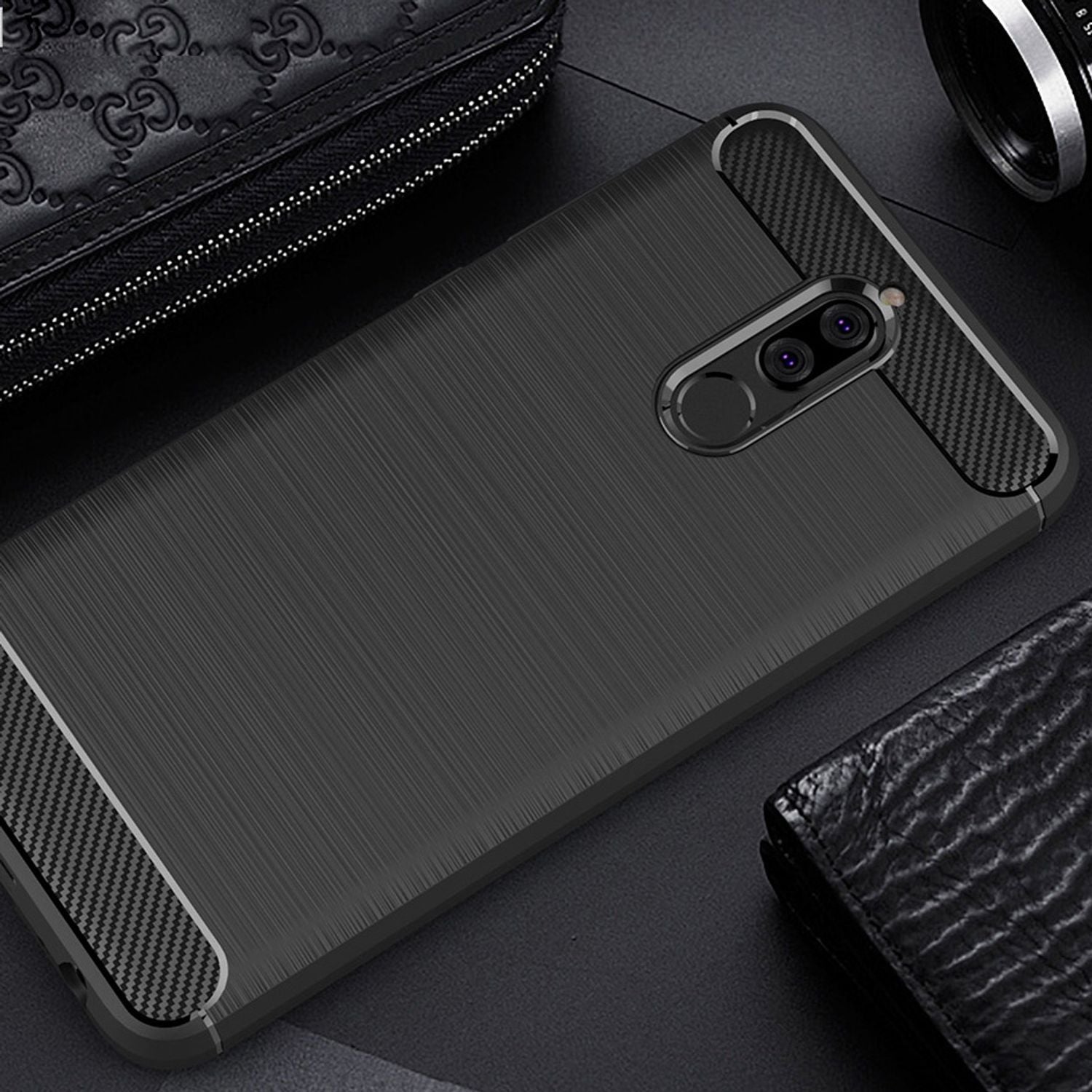 Huawei Mate 10 Lite Handy Hülle von NALIA, Carbon Look Silikon Cover Case Schutz Default Title NALIA Protective Hülle