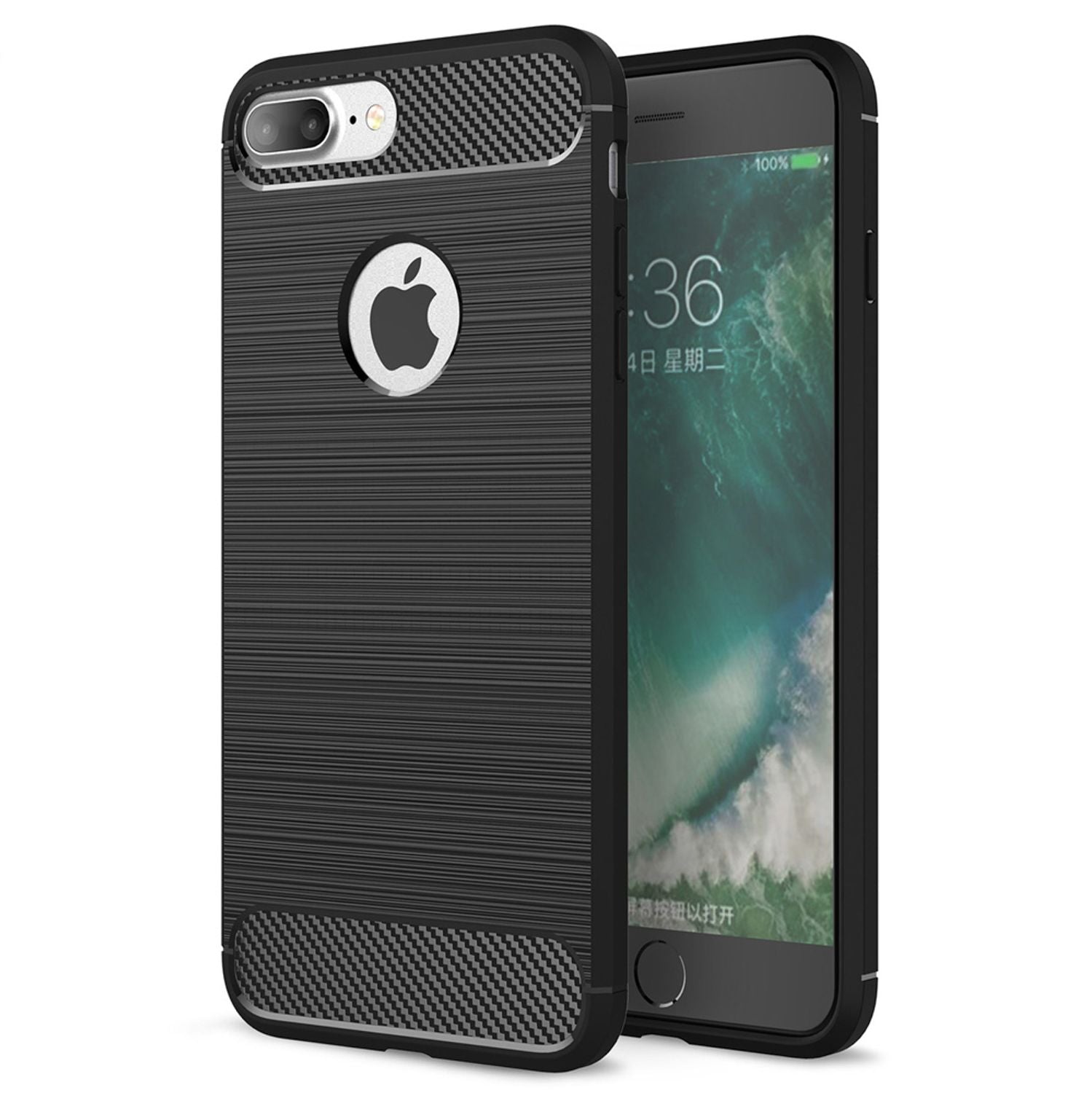 NALIA Design Case für Apple iPhone 7 Plus / iPhone 8 Plus Hülle Karbon Optik Default Title NALIA Protective Hülle