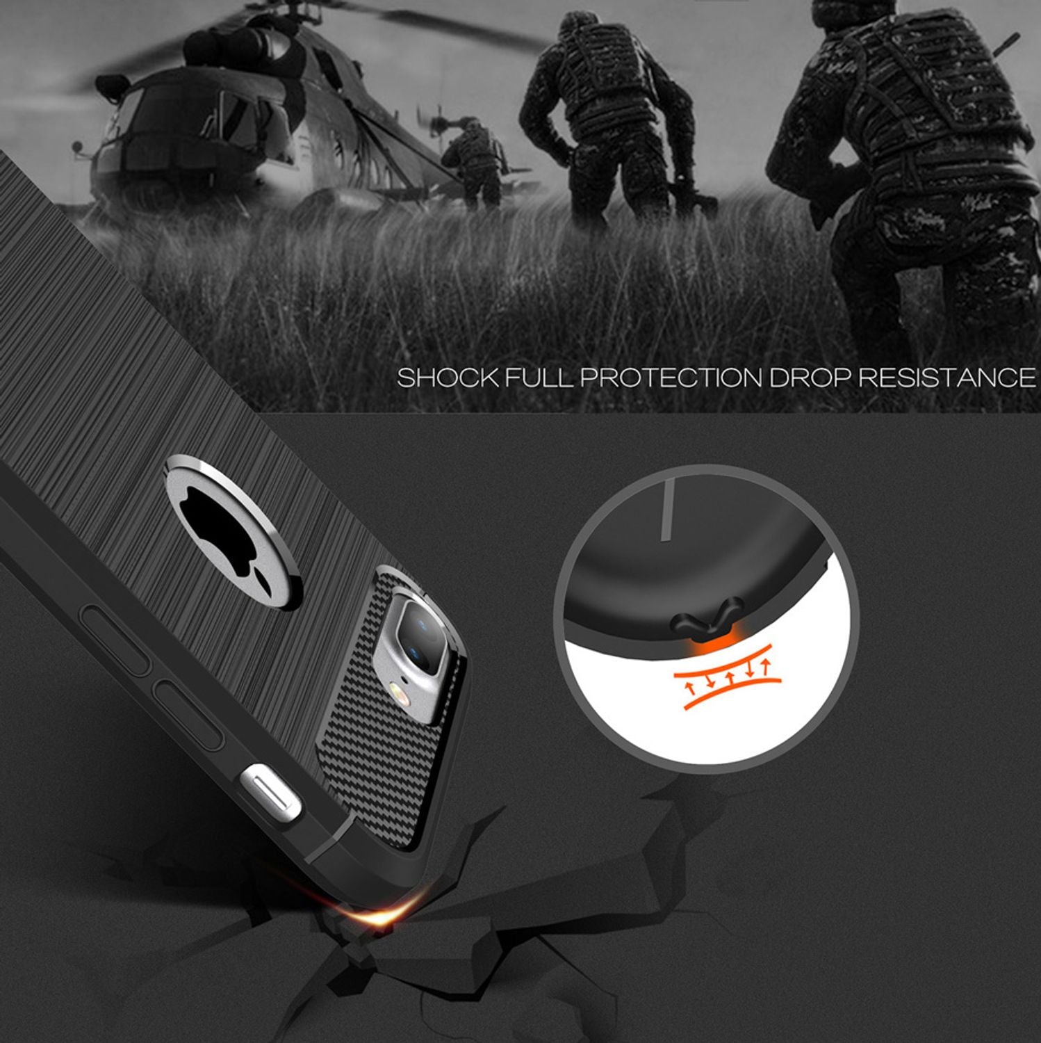 NALIA Design Case für Apple iPhone 7 Plus / iPhone 8 Plus Hülle Karbon Optik Default Title NALIA Protective Hülle