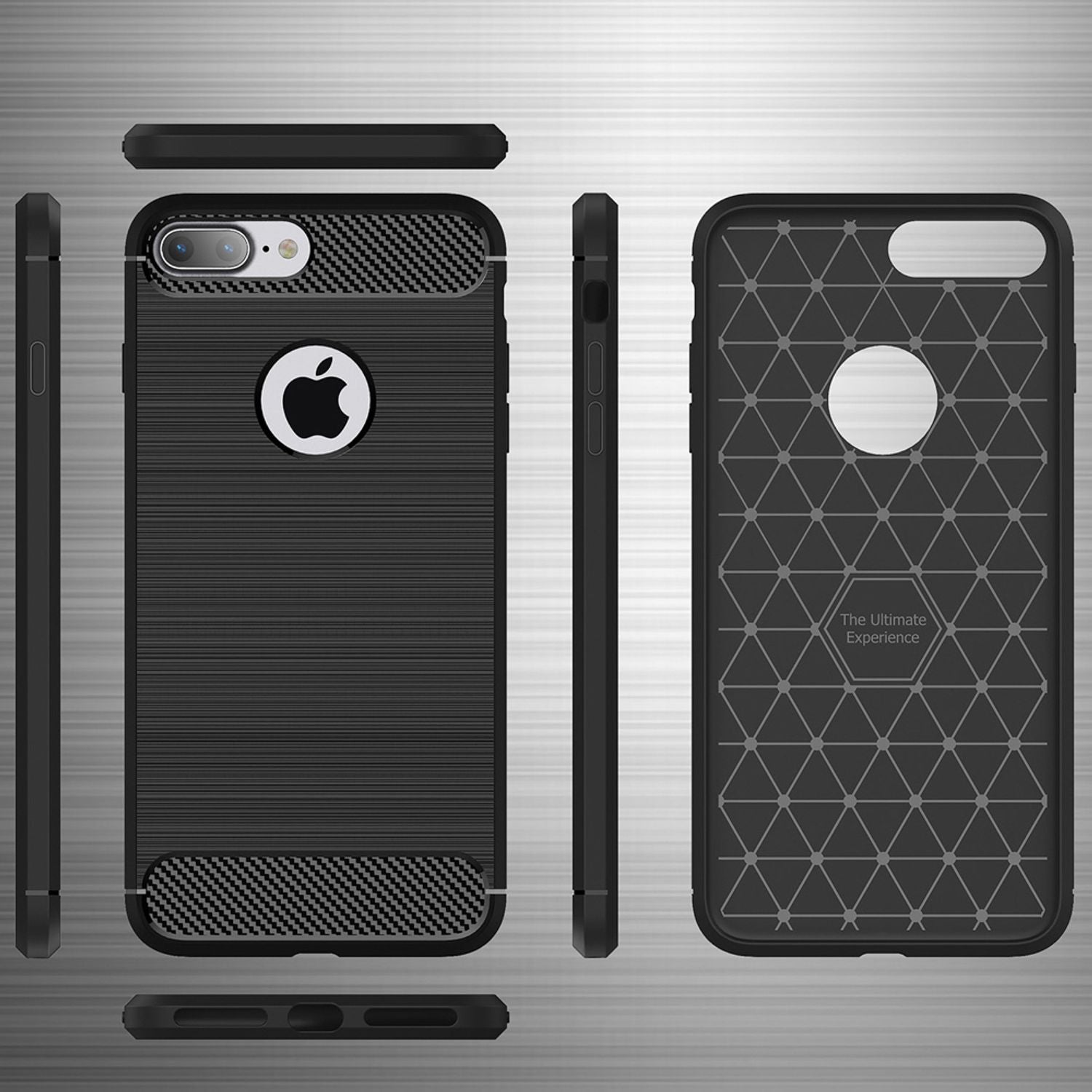NALIA Design Case für Apple iPhone 7 Plus / iPhone 8 Plus Hülle Karbon Optik Default Title NALIA Protective Hülle