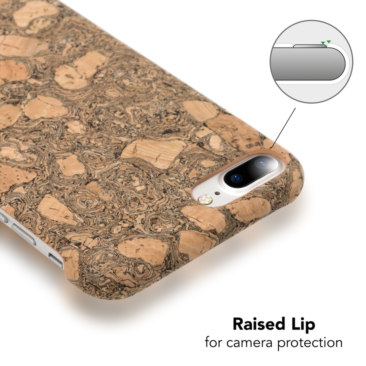 Apple iPhone 8 Plus / 7 Plus Kork Hülle Handyhülle von NALIA, Hard Case Cover