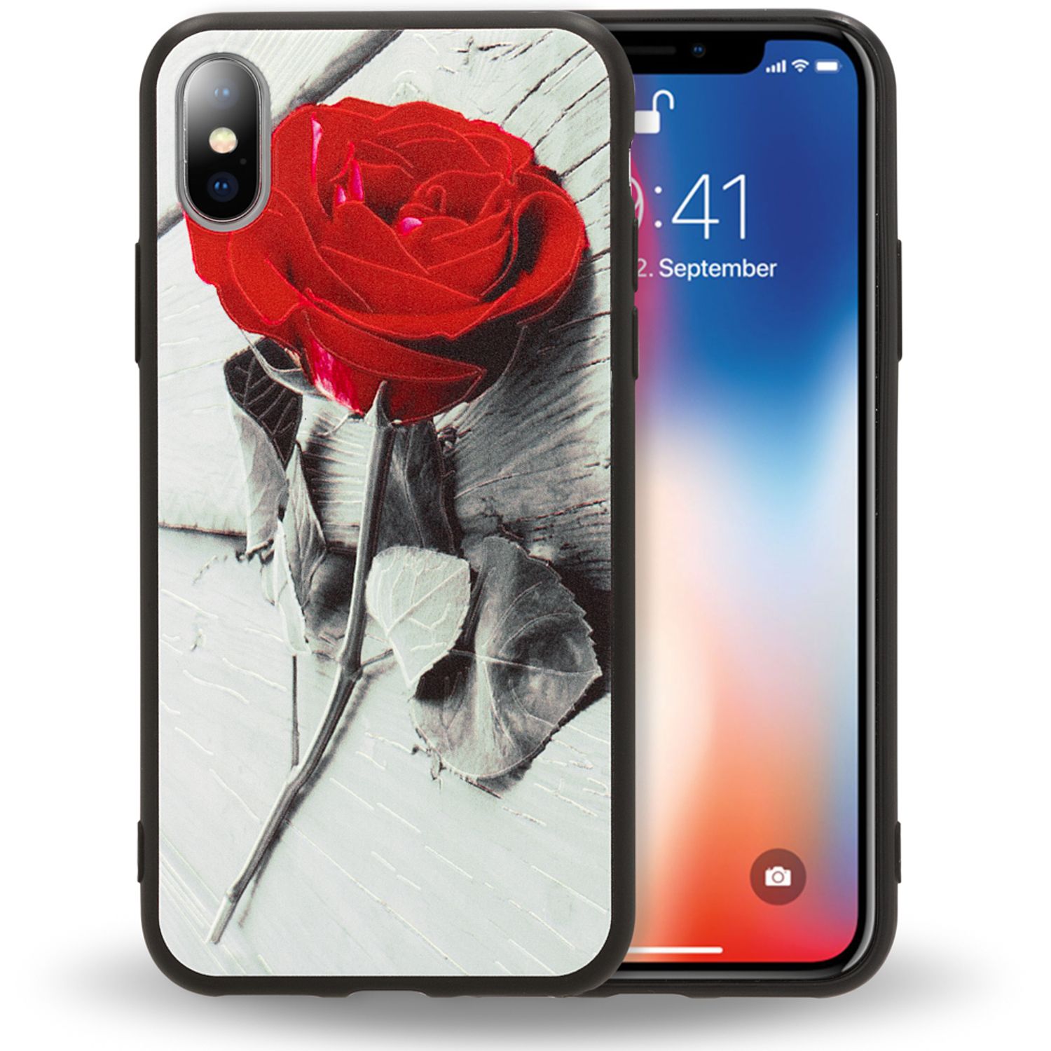 NALIA Hülle für Apple iPhone X XS, Slim Silikon Motiv Case Schutz Cover Bumper