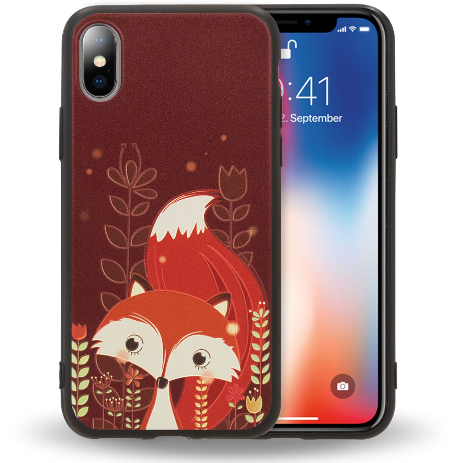NALIA Hülle für Apple iPhone X XS, Slim Silikon Motiv Case Schutz Cover Bumper