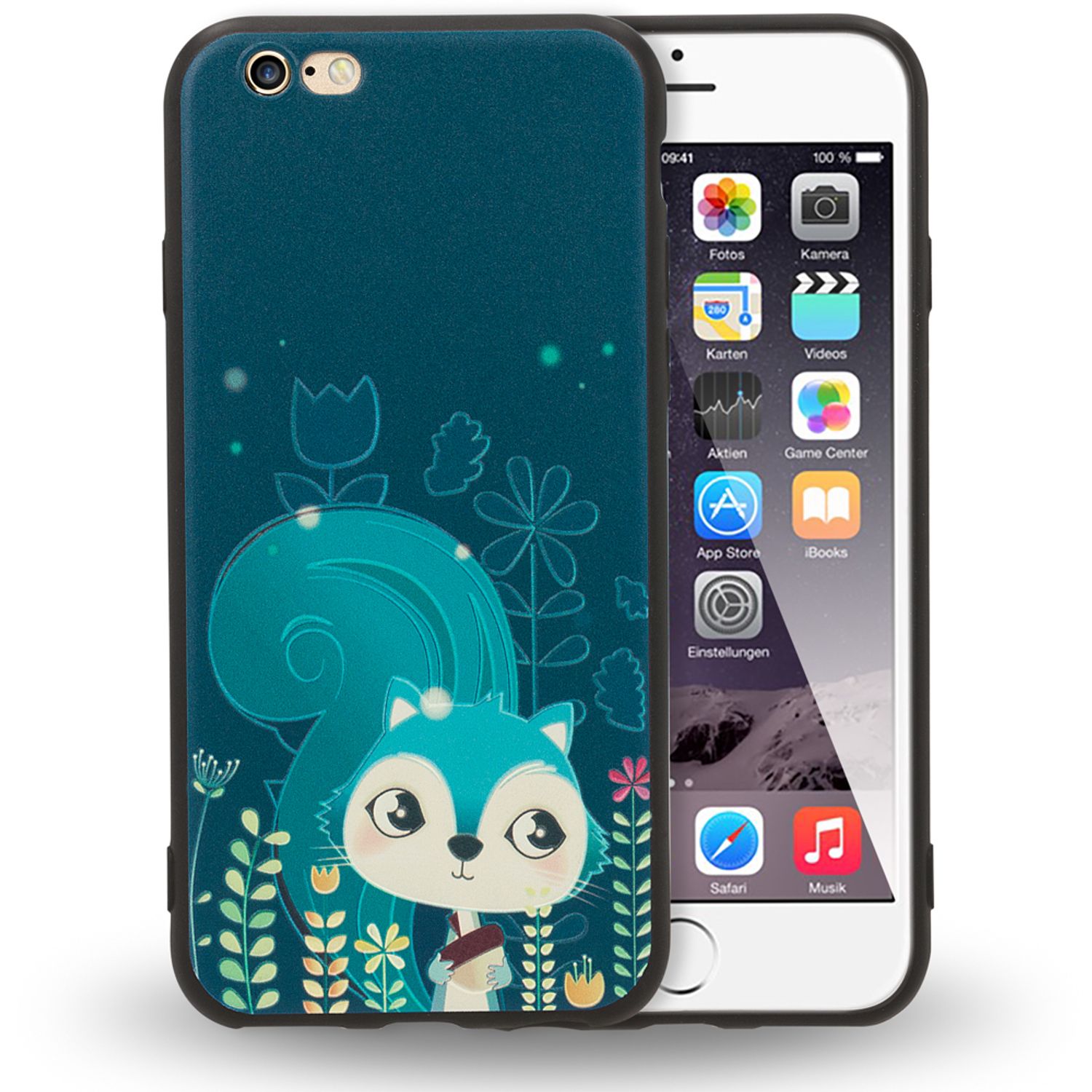 Apple iPhone 6 6s Handy Hülle von NALIA, Slim TPU Silikon Motiv Case Cover Schutz Squirrel NALIA