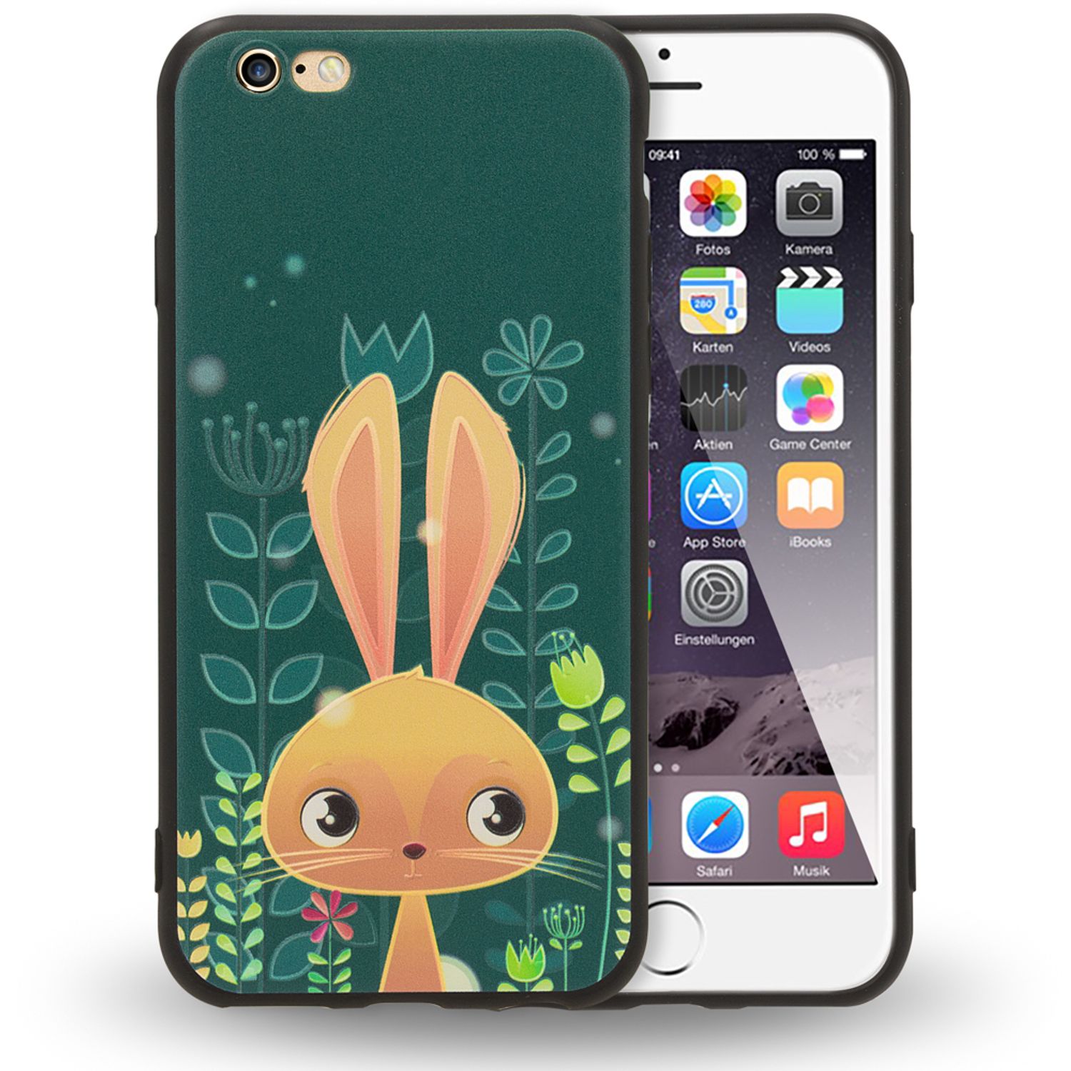 Apple iPhone 6 6s Handy Hülle von NALIA, Slim TPU Silikon Motiv Case Cover Schutz Bunny NALIA