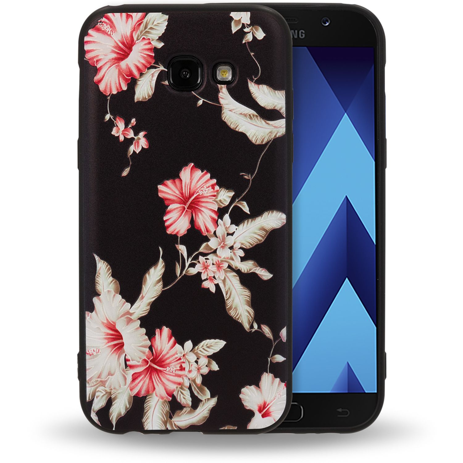 Samsung Galaxy A5 (17) Handy Hülle von NALIA, Slim TPU Silikon Motiv Case Cover Passion Flower NALIA