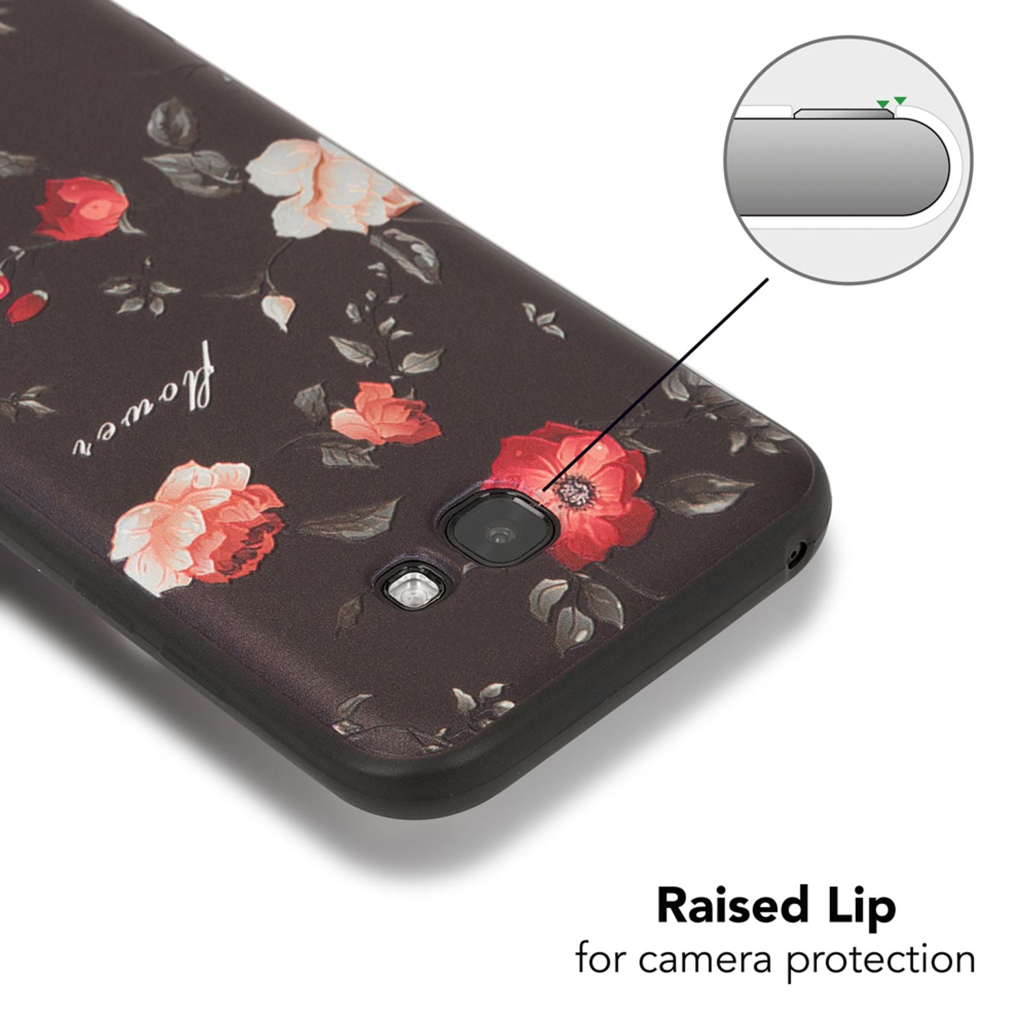 Samsung Galaxy A5 (17) Handy Hülle von NALIA, Slim TPU Silikon Motiv Case Cover Wild Rose NALIA