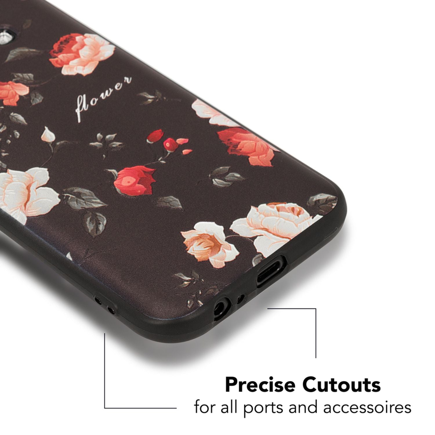 Samsung Galaxy A5 (17) Handy Hülle von NALIA, Slim TPU Silikon Motiv Case Cover Wild Rose NALIA